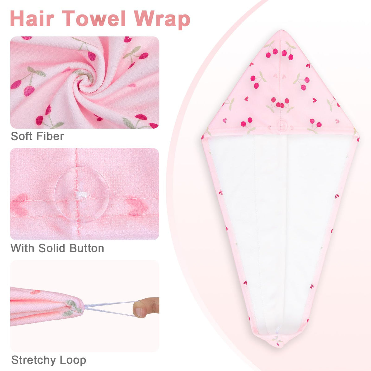 Unicorn Castle 2 Pack Kids Microfibre Hair Towel Wrap, Absorbent