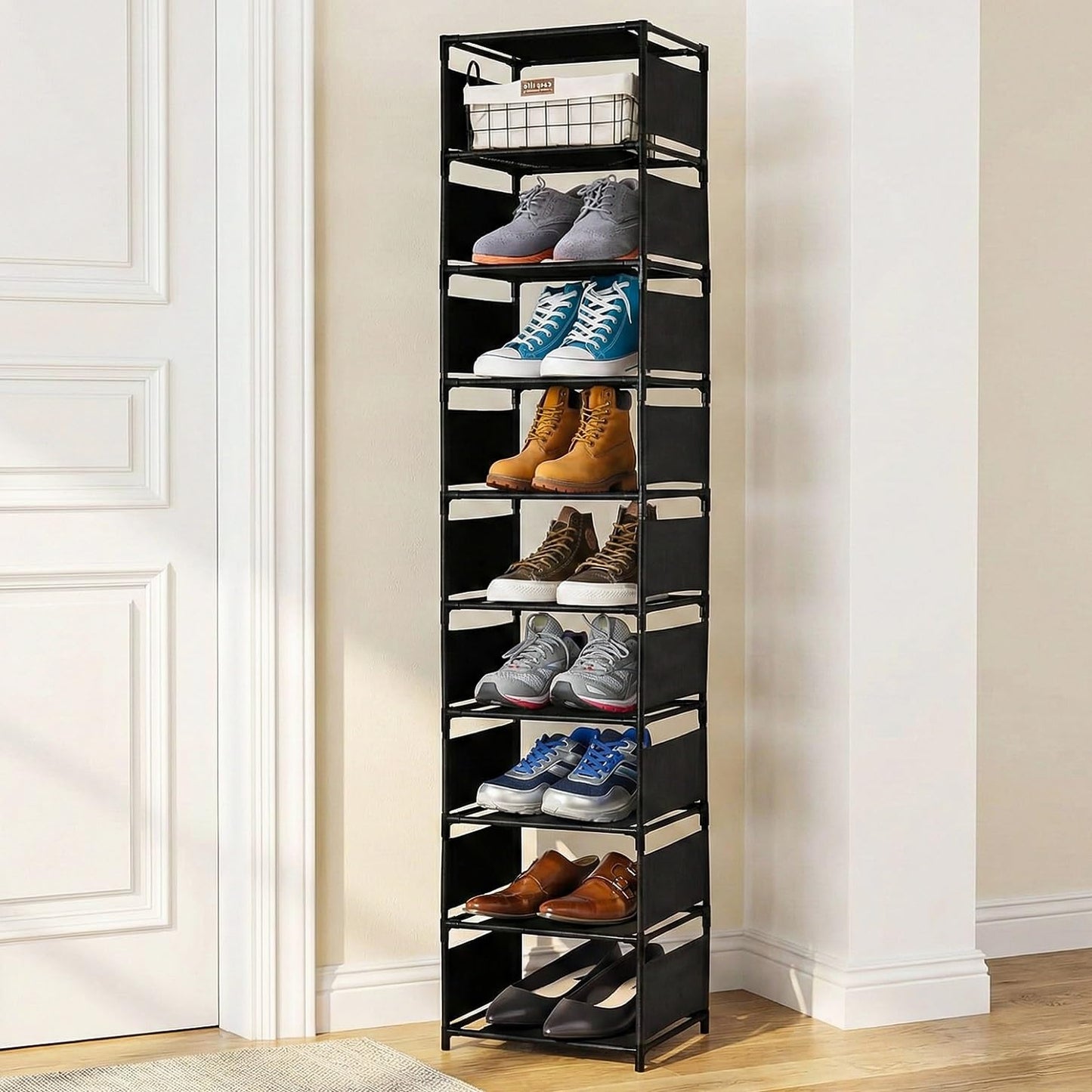 Rainberg 10 Tier Tall Shoe Racks Storage, 20-25 Pairs Shoe Storage Metal Shoe Shelf