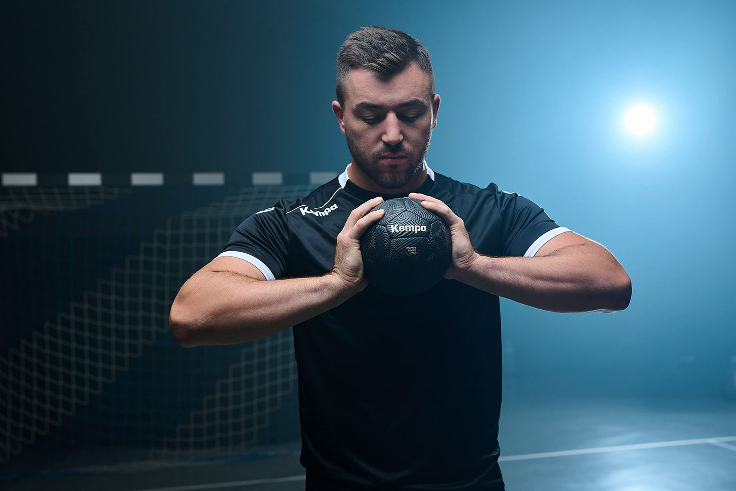 Kempa Spectrum Synergy Primo Black & White Handball Training and Play Ball with Unique 30 Panel Construction - Suitable for All Ages - Black - Size 0