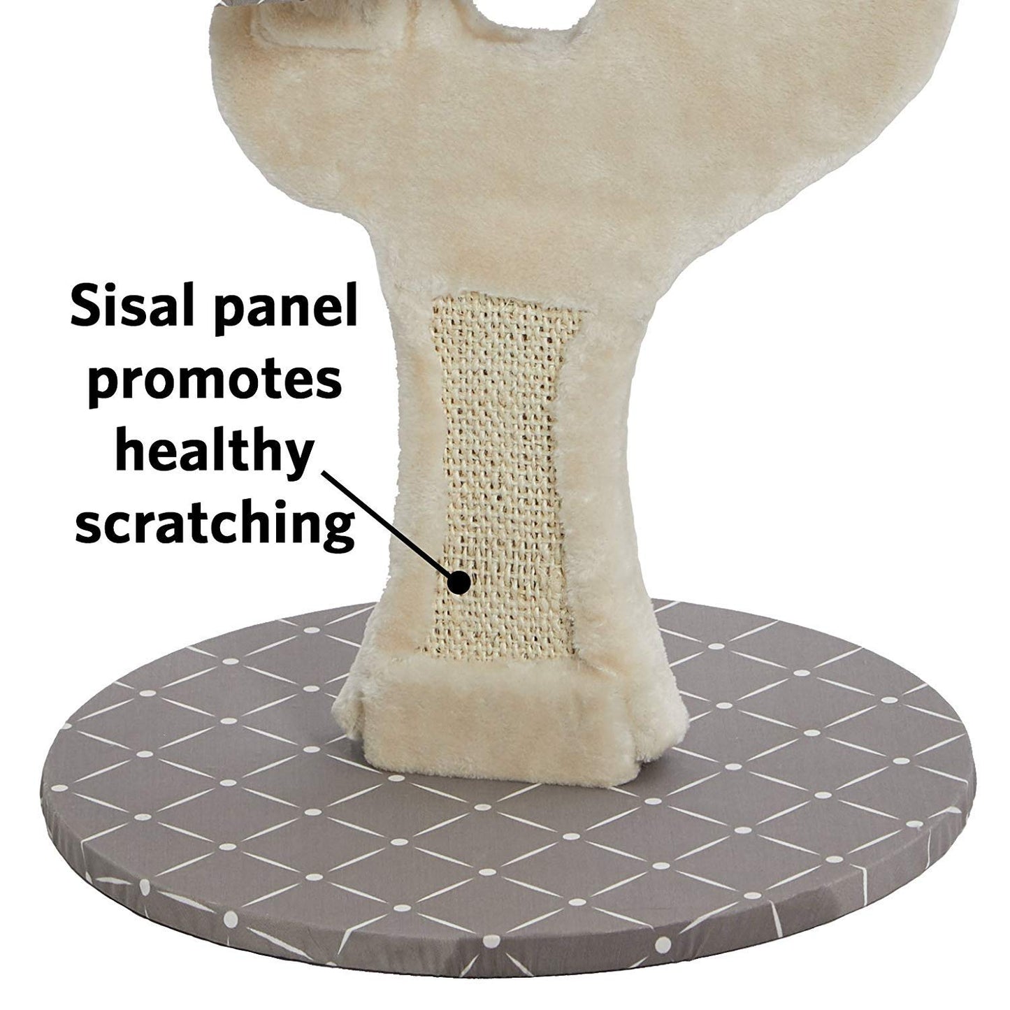 MidWest Homes for Pets Cat Tree, Salvador Cat Tree w/Built-in Sisal Cat Scratching Pad and Cat Look-Out Lounge, Mushroom/Diamond Pattern, Small Cat