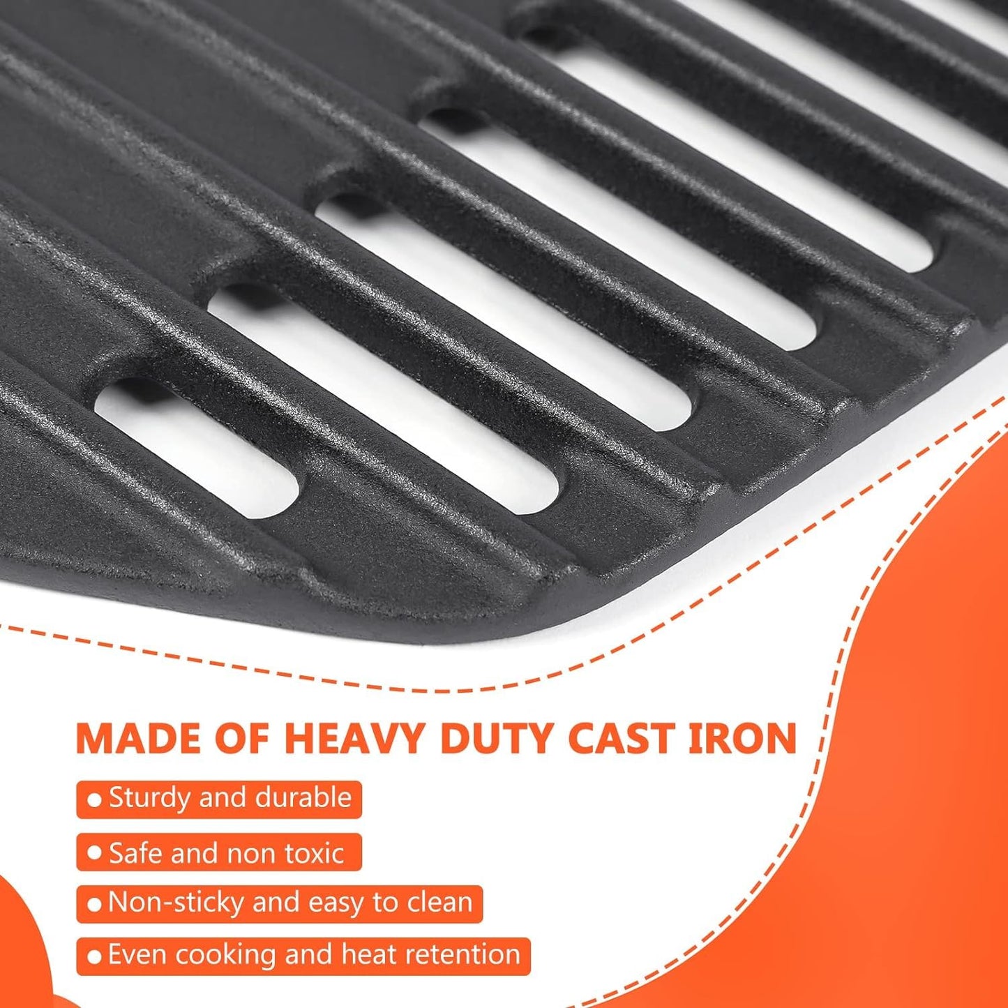 GFTIME 27.3x 38.8cm 7645 Cast Iron Cooking Grate Grids for Weber Q200, Q220, Q2000, Q2400 Series Gas Grill, Barbecue Grill Parts Grill Grids