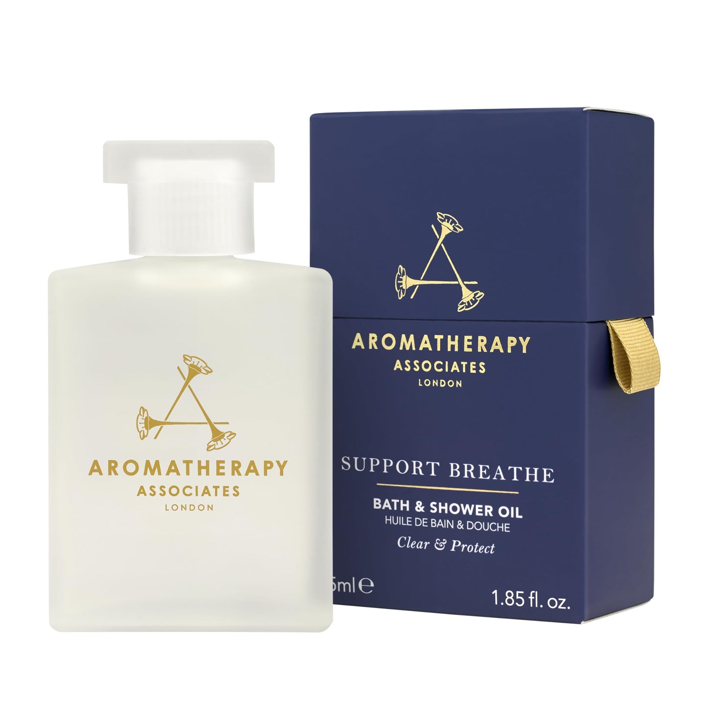 Aromatherapy Associates Bath and Shower Oil, Luxury Spa, Natural Bath, Bath Oil, Vegan, Cruelty Free, Environment Friendly (Support Breathe Bath and