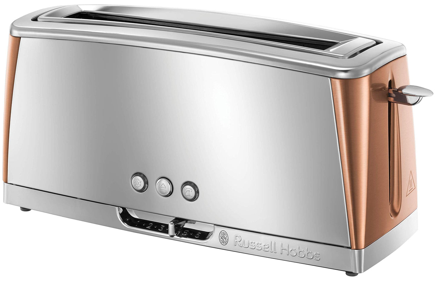 Russell Hobbs Long Slot 2 Slice Luna Toaster with faster toasting Technology (6 Browning levels, Defrost/Reheat/Cancel function, Lift & Look feature,)