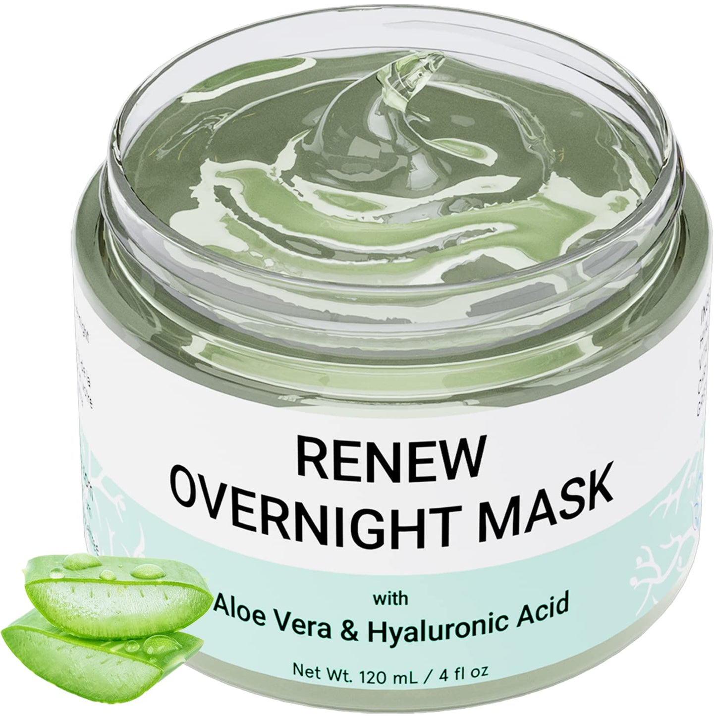 Renew Overnight Sleeping Facial Mask by Doppeltree with Aloe Vera Gel & Hyaluronic Acid - Anti Aging Hydrating Face Mask for Sunburn Relief, Skin Care