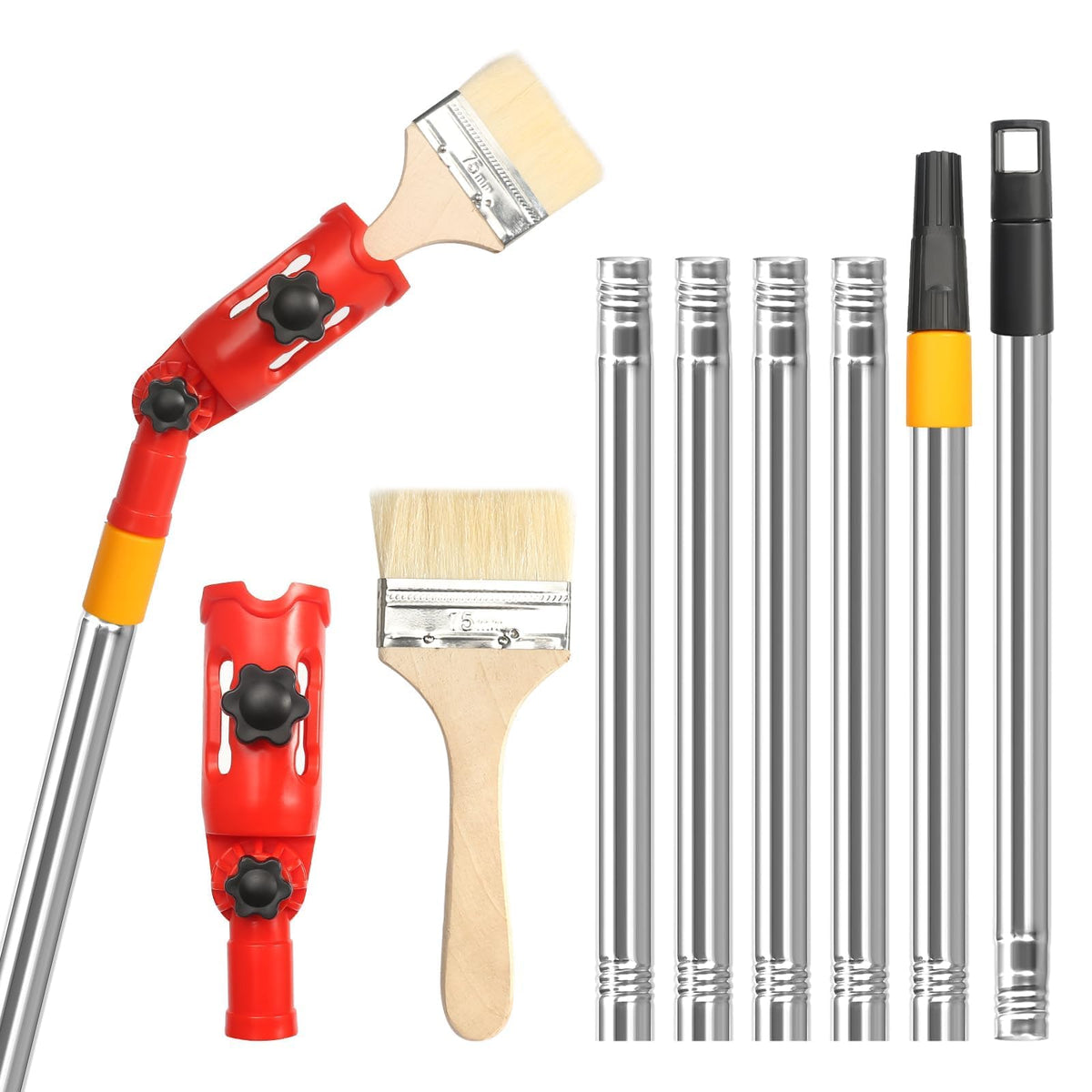 Multiangle Paint Brush Extender Holder Extendable Paint Brush, 1.8M Universal Paint Brush Extender Tool, Extension Pole Attachment for Paint Brush
