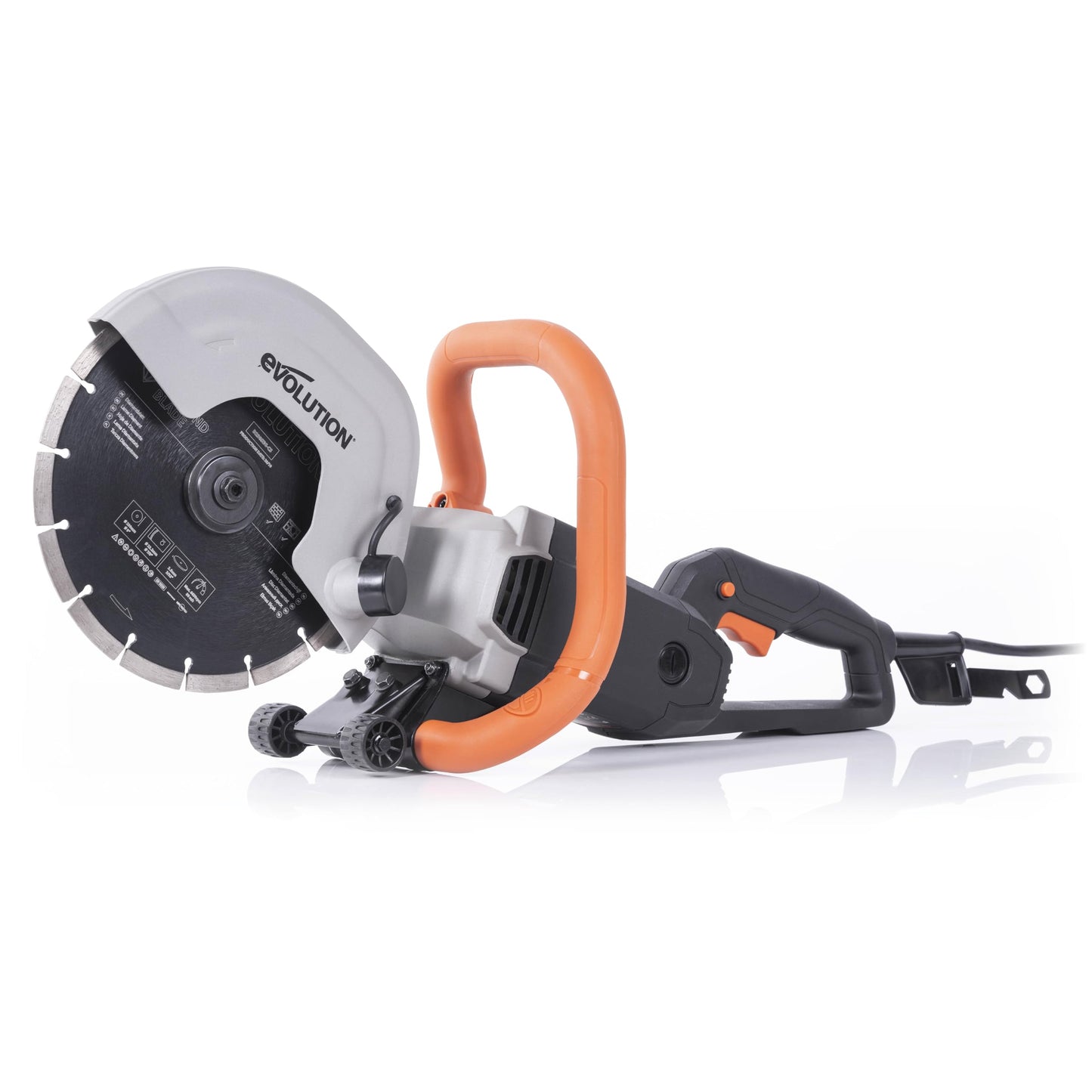 Evolution Power Tools R230DCT Disc Cutter, Concrete Saw, Cut Off Saw, For Cutting Concrete, Stone, Brick, Roof Tile & More - 2000W Motor, No Gas, 90