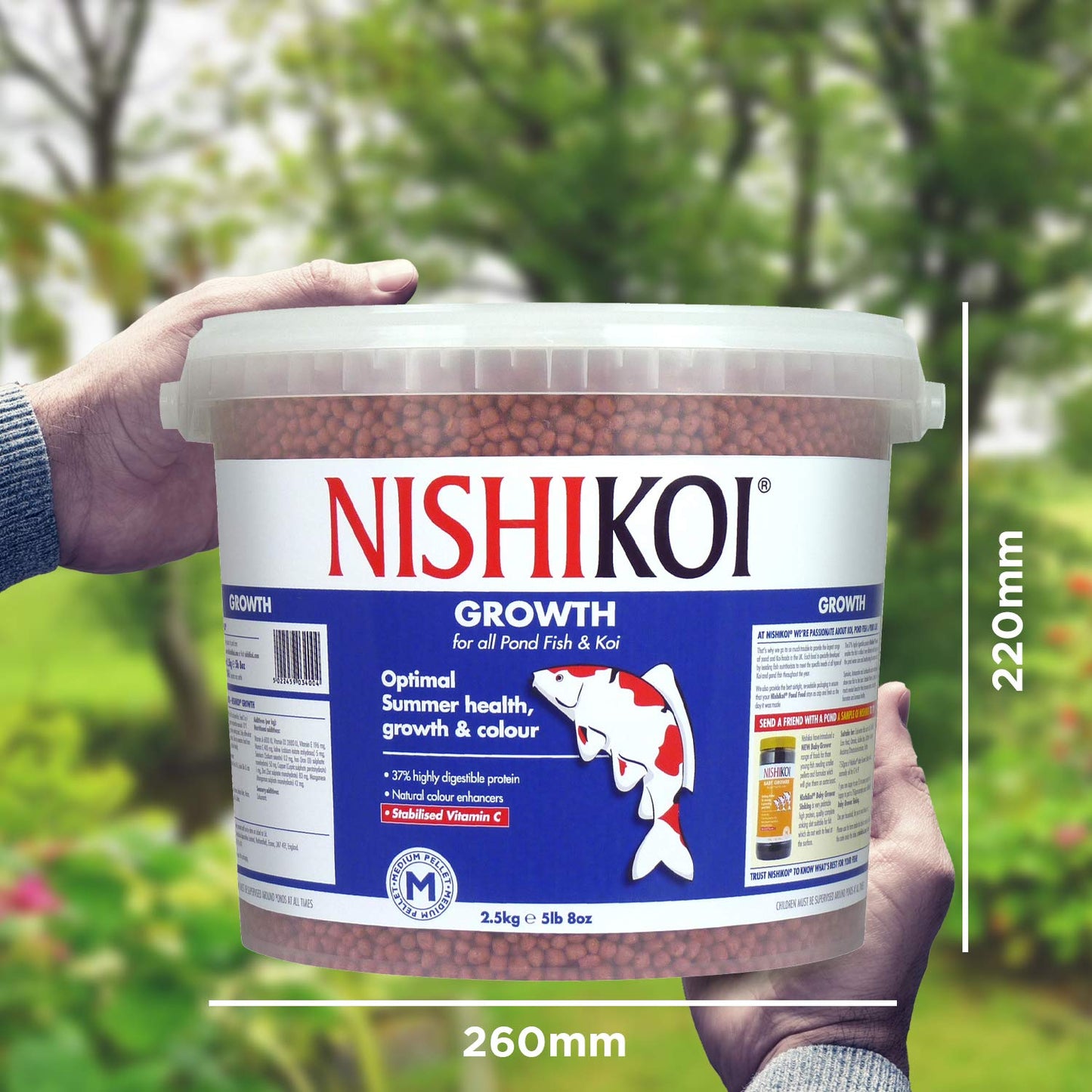 Nishikoi Growth Complete Food for Koi and Pond Fish - Medium Pellets - 2.5kg