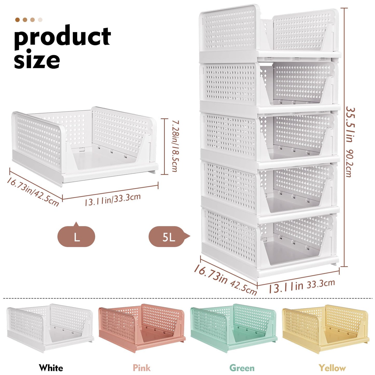 SNSLXH Upgraded Folding Closet Organisers,Wardrobe Storage Organiser 4Pack