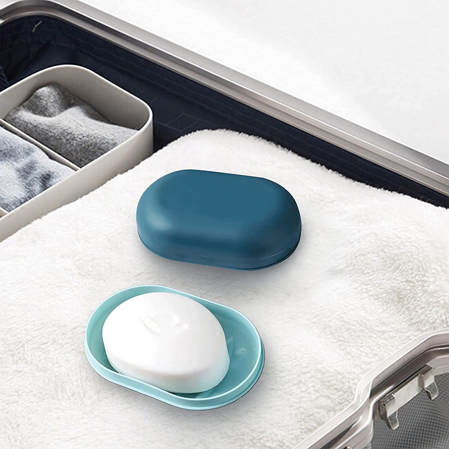 Soap Dish with Lid Travel Case - Leakproof Soap Box Container Holder - 4PCS
