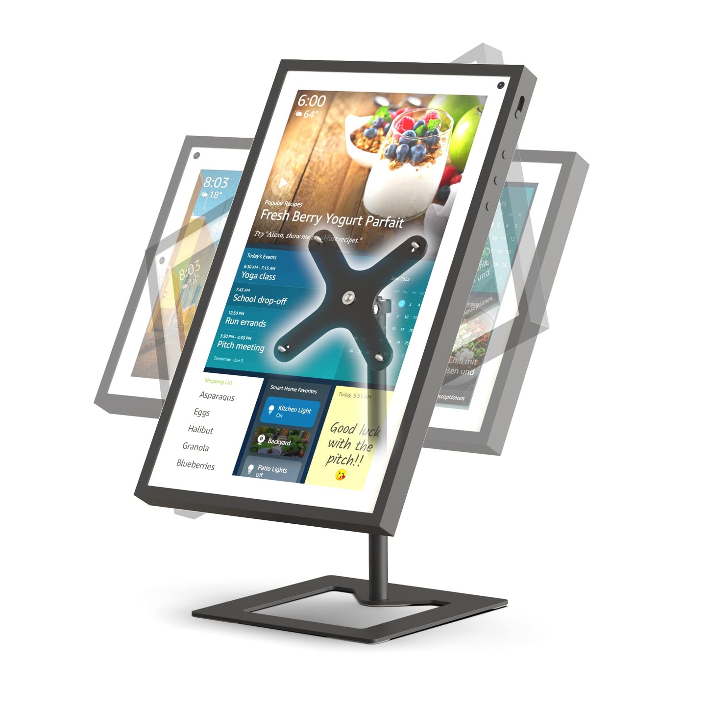 Adjustable metal stand for the E cho S how 15, free to tilt and swivel 360°, 15.6 inch monitor stand for E cho S how 15, robust and non-wobbly