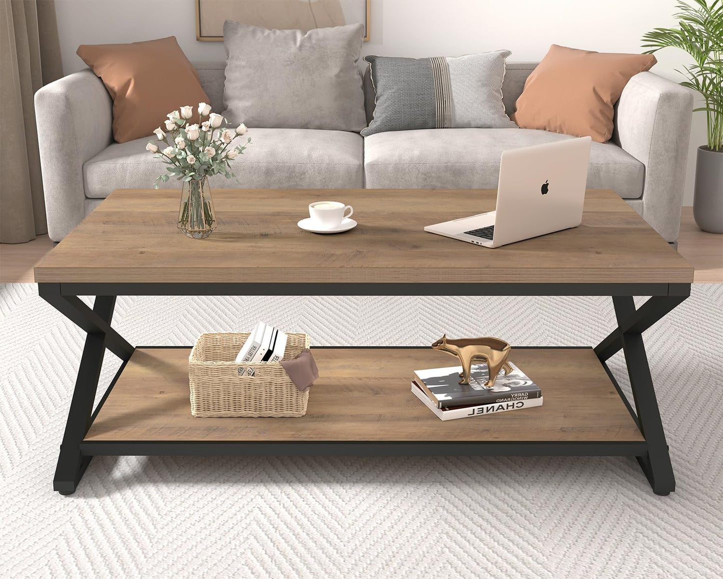HSH Coffee Table for living room coffee tables Storage 120cm Light Oak