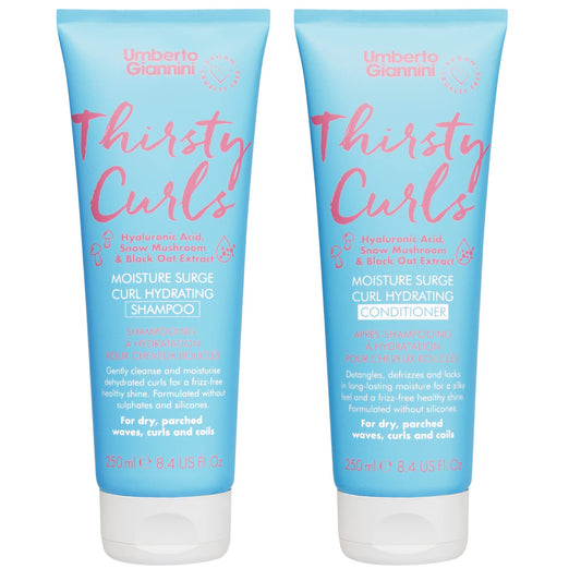 Umberto Giannini Thirsty Curls Curl Hydrating Shampoo & Conditioner Set - for Dry & Dehydrated Curls 2 x 250ml, 500.0 gram