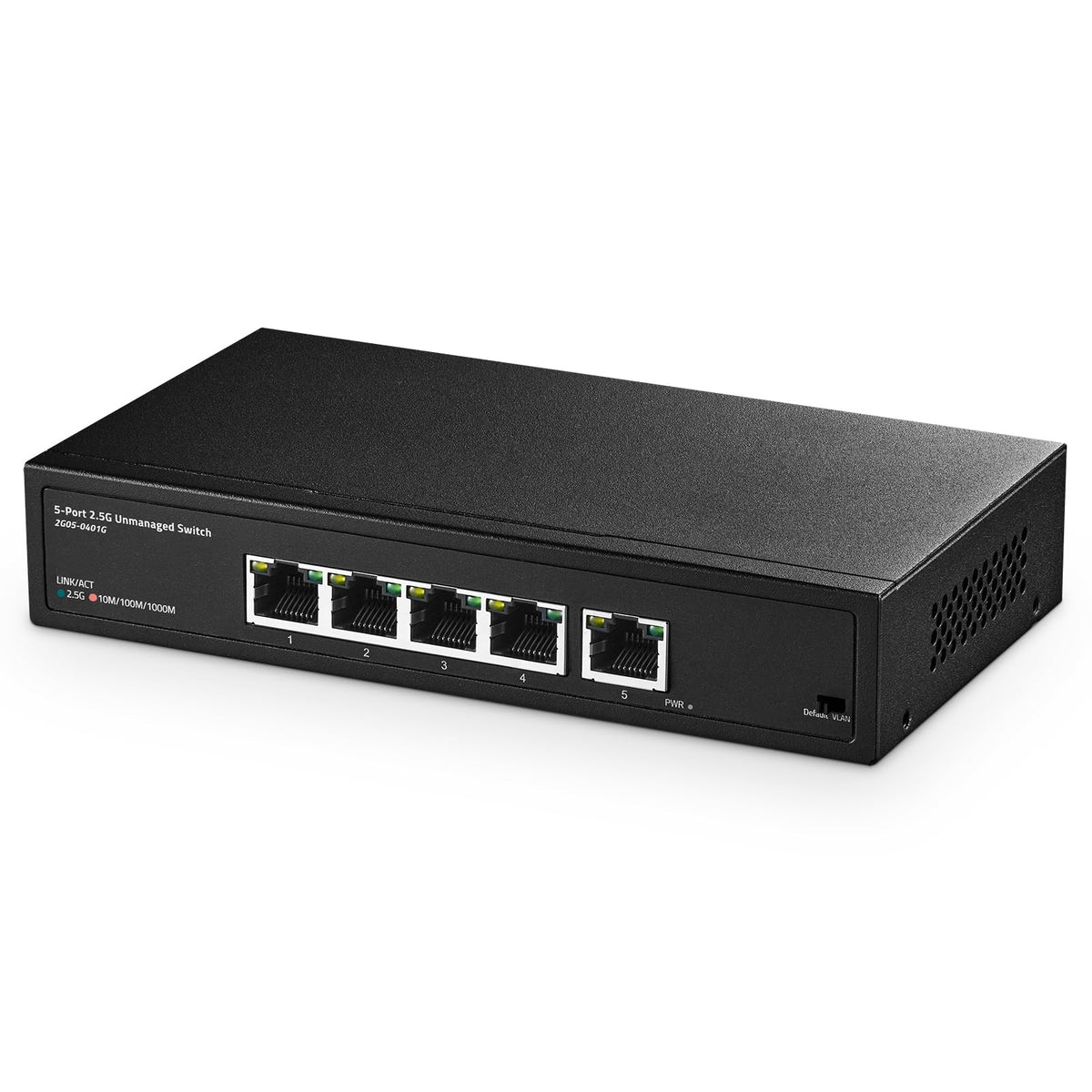Binardat 5 Port 2.5G Switch, 5 x 2.5 Gigabit RJ-45 Ethernet Ports, Support Vlan, Metal Unmanaged Multi-Gigabit Desktop Network Switch?
