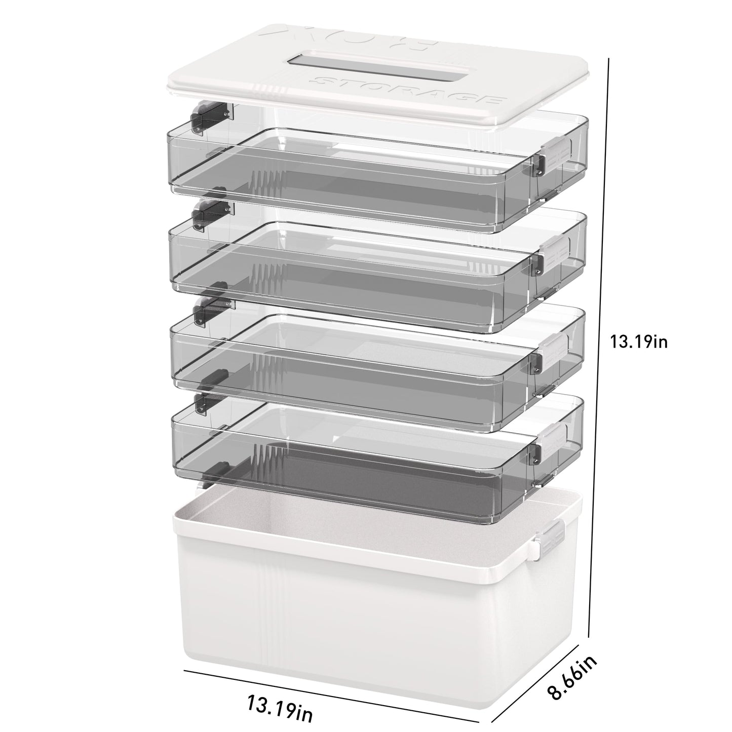 Citylife 5-Layer Medicine Storage Box, Medication Storage Box with Handle, Household Medical Organiser Portable Emergency First Aid Container for