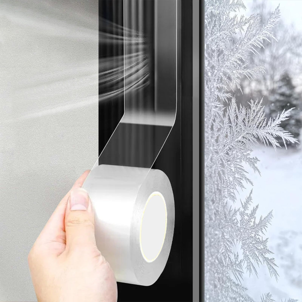 wordmouk Waterproof Sealing Tape 7 cm x 20 m Transparent Adhesive Window Weather Seal and SaveTape for Winter Window Draft Isolation Sealing Film