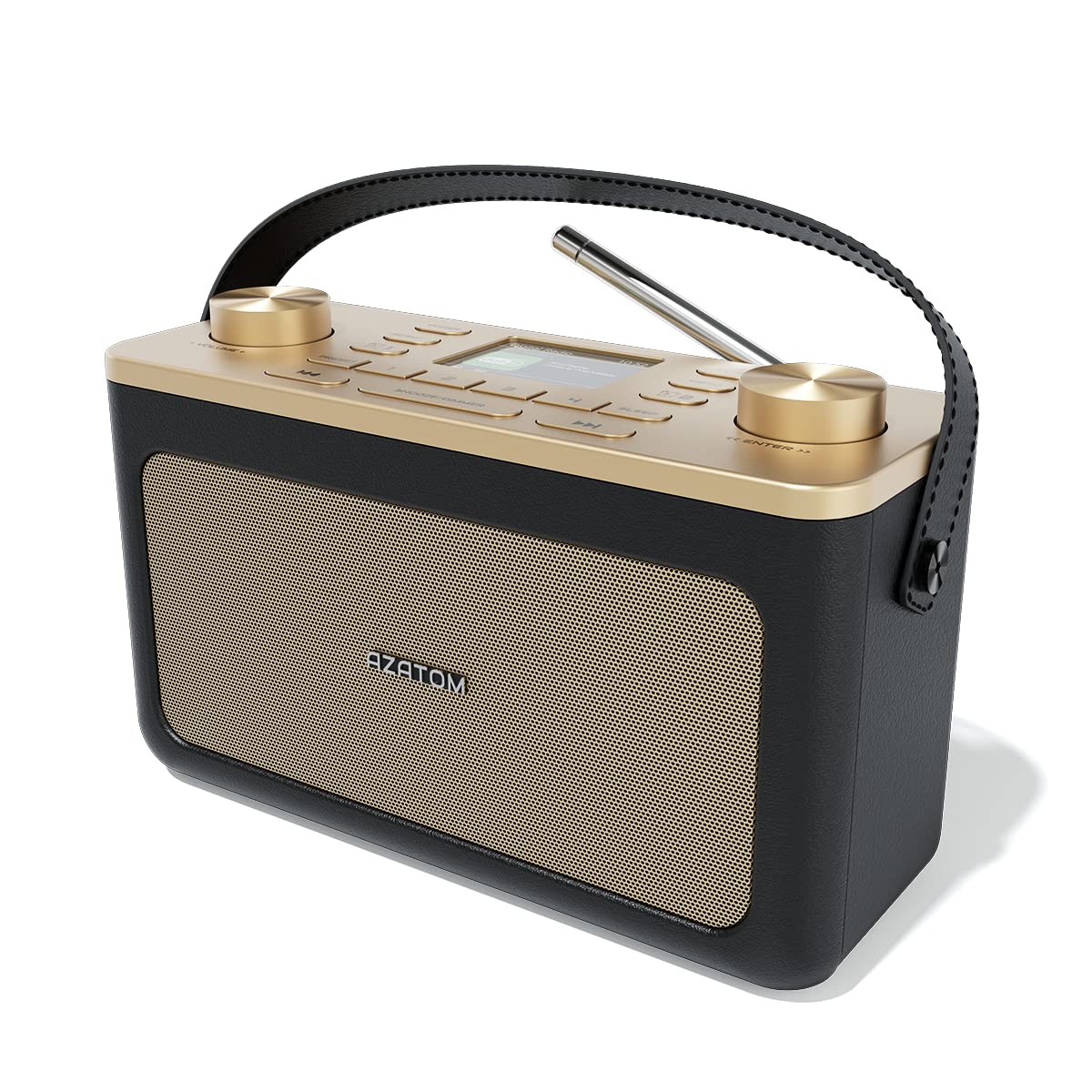 DAB/DAB+ & FM Portable Digital Radio | Leather Design | Bluetooth | Battery & Mains Powered (4x?C?) | Dual Alarms & Sleep Timer | Perfect for Home,
