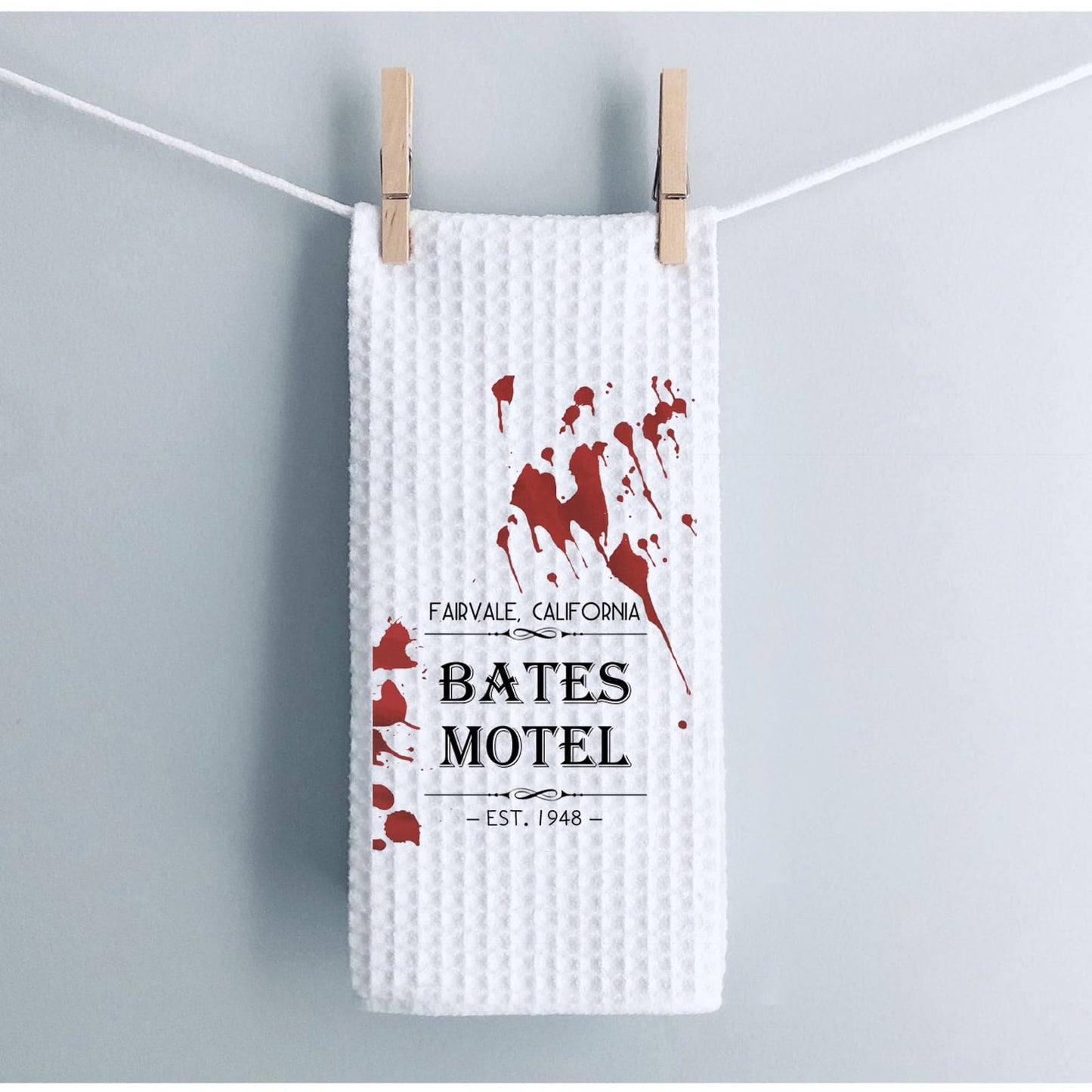 KUIYAI TV Show Kitchen Towel Slasher Horror Halloween Cooking Baking Home Decor Kitchen Towel Dish Towel (motel est1948)