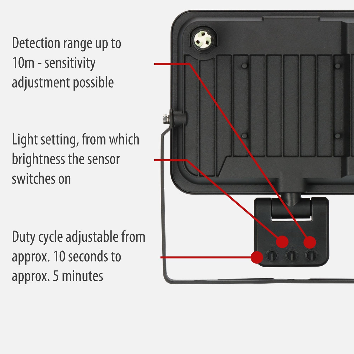 Brennenstuhl LED Spotlight JARO 7060 P (LED Wall Floodlight for Outdoor use IP65, 50W, 5800lm, 6500K, with Motion Detector and Twilight Sensor)
