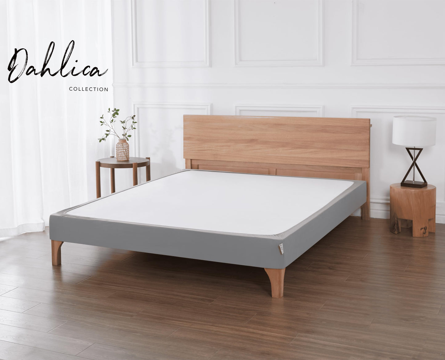 Bed Base Cover 90 x 200 cm Beige – Soft and Stretchy Fabric – Impeccable Look – Easy to Install