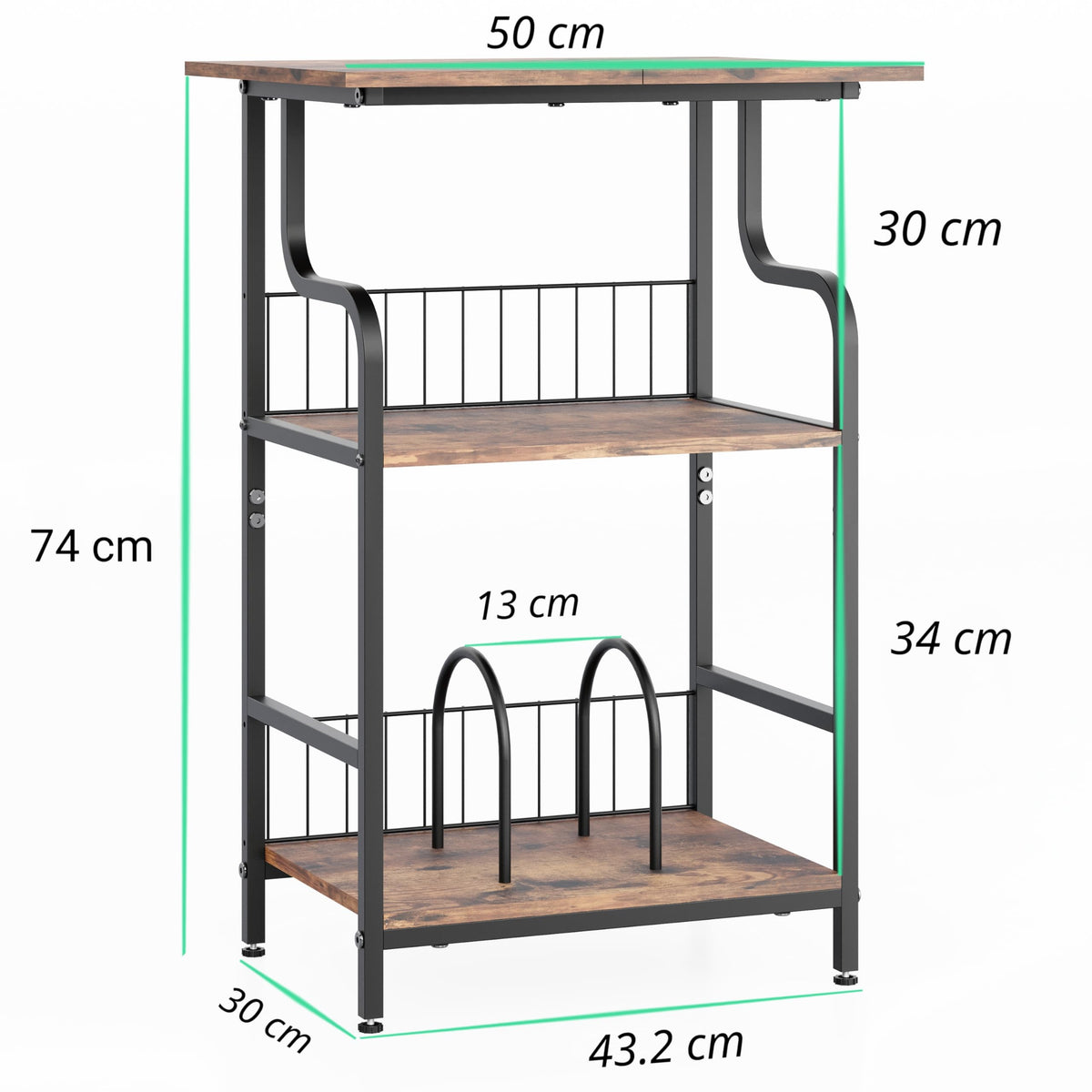FANNYE Record Player Stand, 3-Tier Record Player Table, Vinyl Record Storage with Extra-Large Desktop, Turntable Stand End Table for Vinyl Record