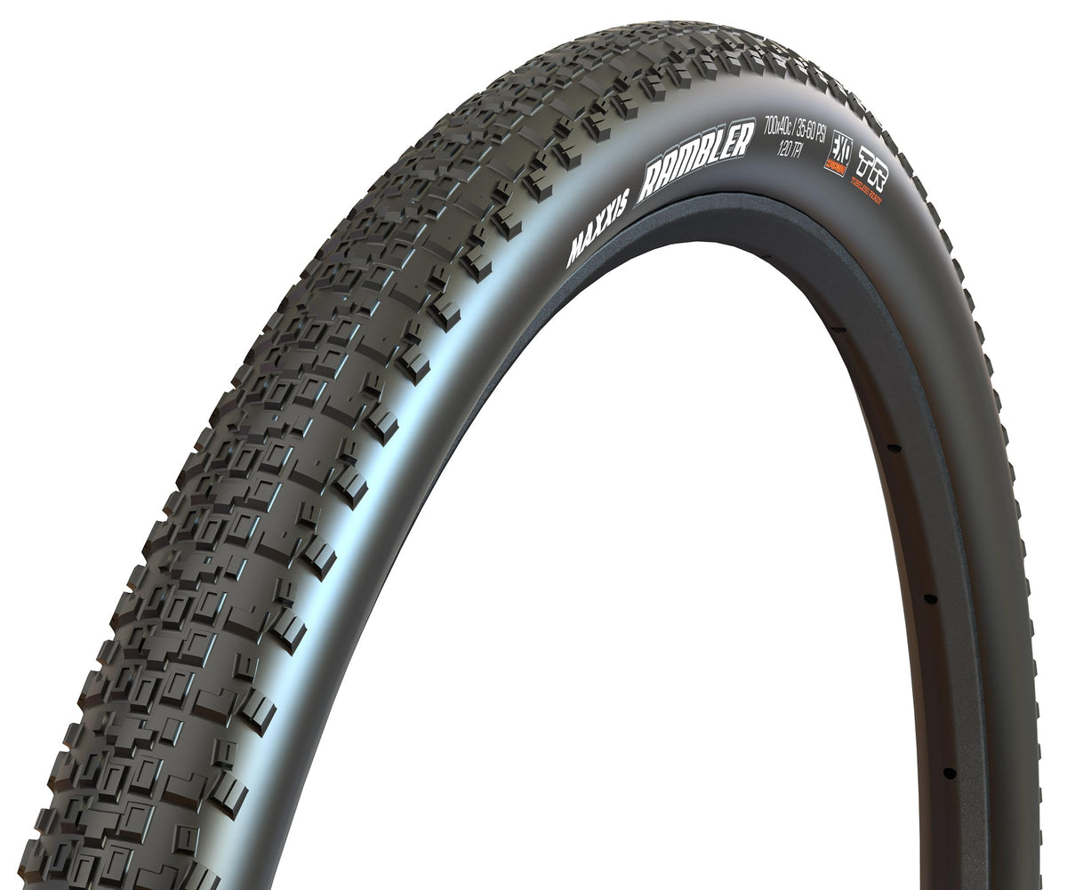 Maxxis Rambler 700x40c 120 TPI Carbon Fibre Dual Compound EXO/TR tyre, Black