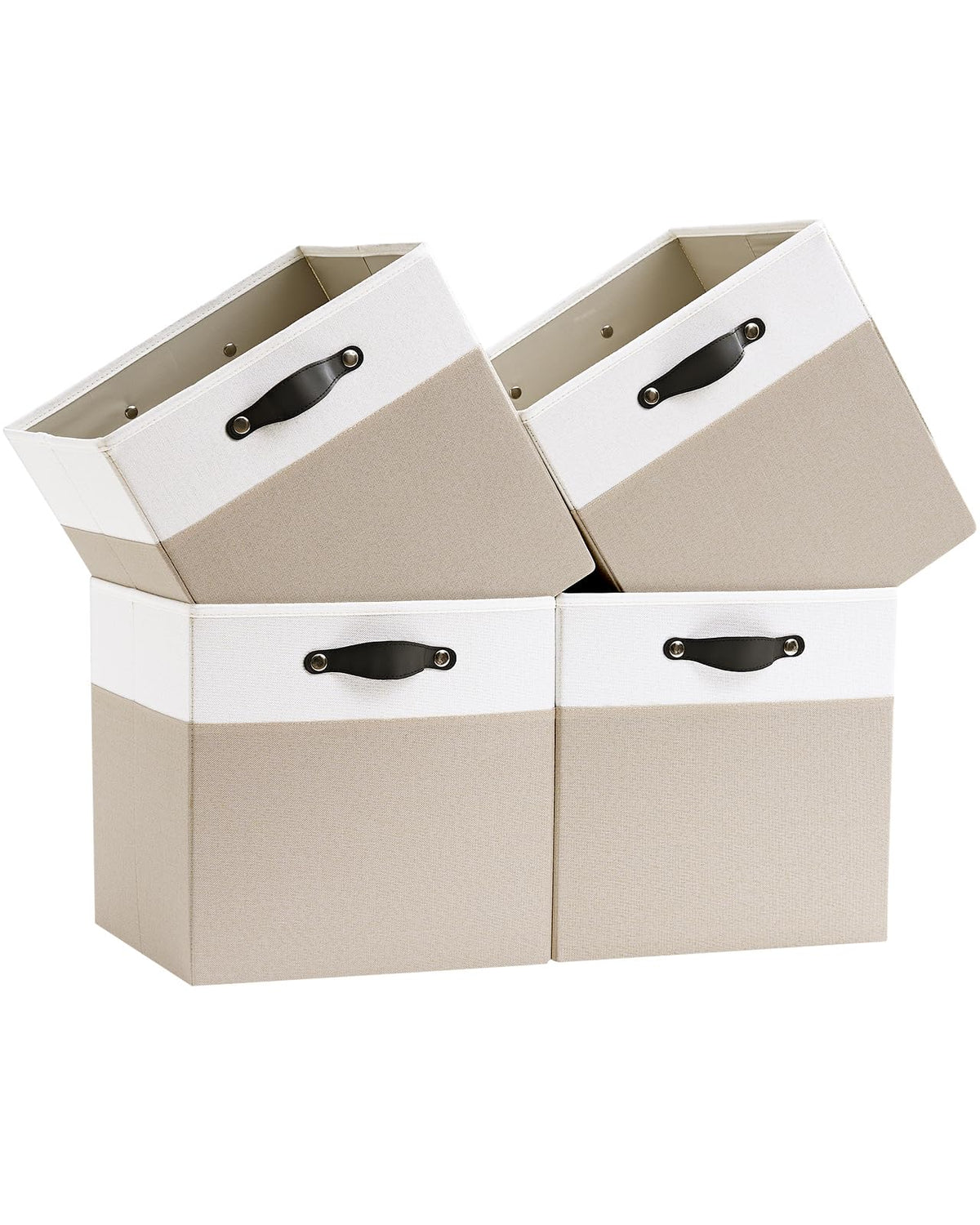 FABINADO Storage Boxes Fit KALLAX | 260g/㎡ Fabric Cubby Organizer Basket for Bookshelf, Closet, Wardrobe | Cube Unit Drawer Insert | 4 Pack