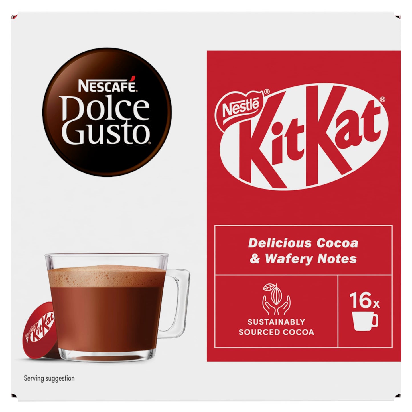 NESCAFE? DOLCE GUSTO | KitKat | Hot Chocolate | 16 capsules | 3 Packs | 48 Cups