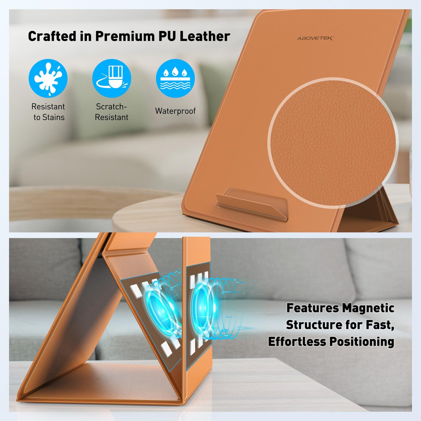 AboveTEK Portable Laptop Tray Stand, 2-in-1 Foldable MacBook Stand for Desk & iPad Tablet Stand Holder, Fits 14"~17" MacBook Air/Pro/Tablets/Kindle