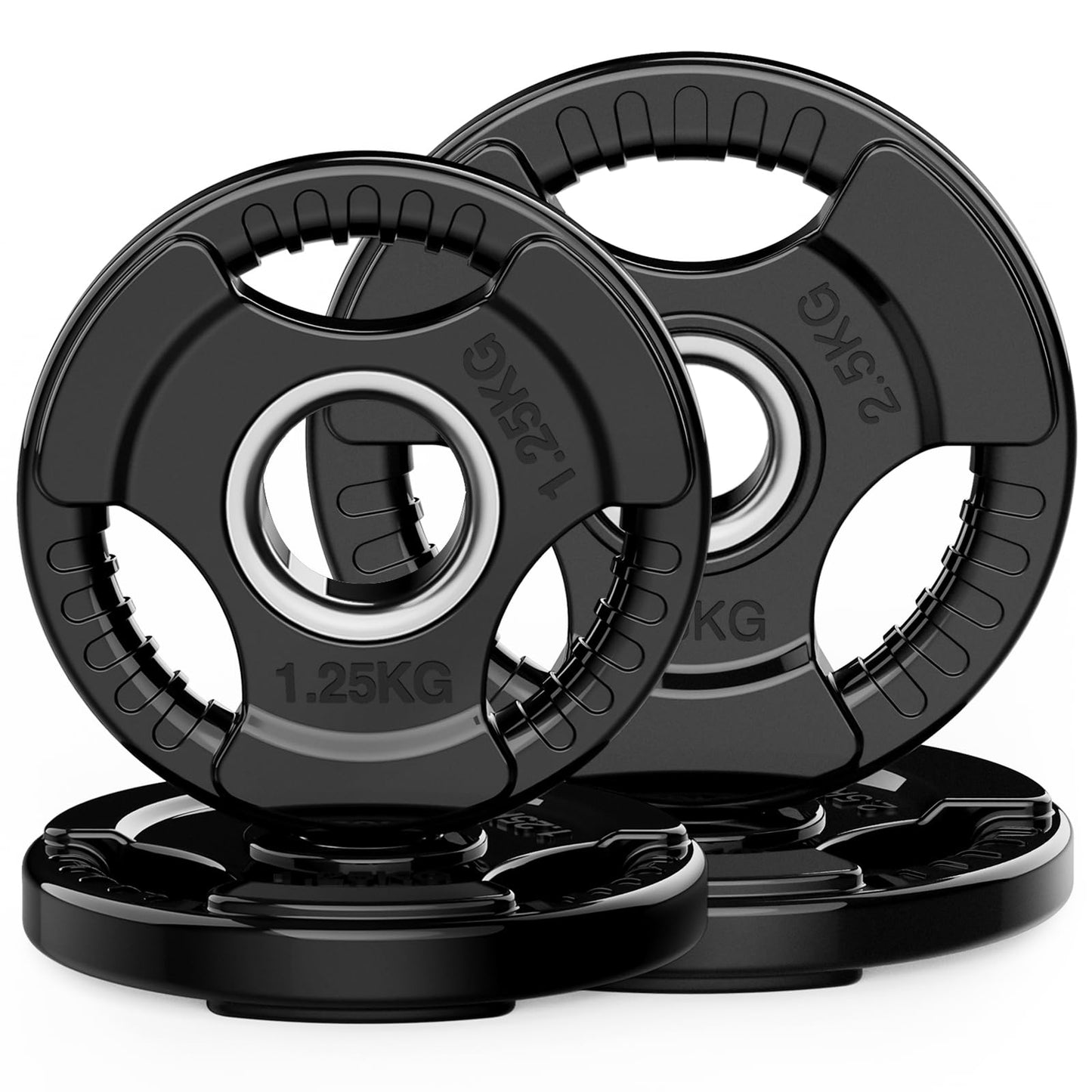 PhysKcal 1.25kg, 2.5kg Rubber Weight Plates Set for Olympic Barbells, Barbell Weights Set, Dumbbells Plates for International Barbells, Change Plates,