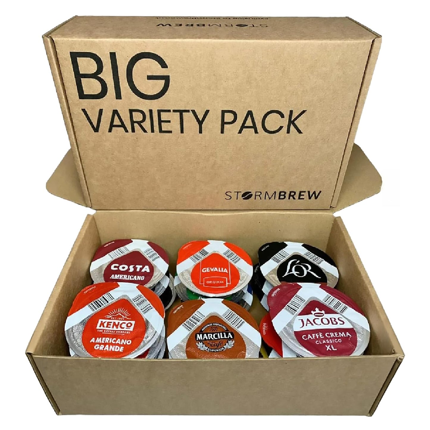 Tassimo T Discs Pods Variety Pack x22 Different Flavours Coffee, Tea, Hot Chocolate Capsules in StormBrew Gift Box