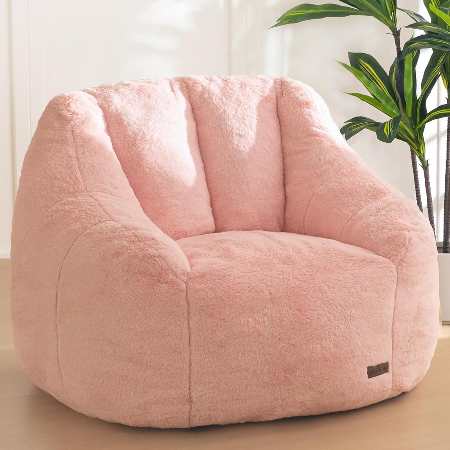 MAXYOYO Bean Bag Chair for Adults or Children, Soft Faux Fur Floor Single with Filling, Comfy Bean Bag Sofa with Back Support, Accent Chair