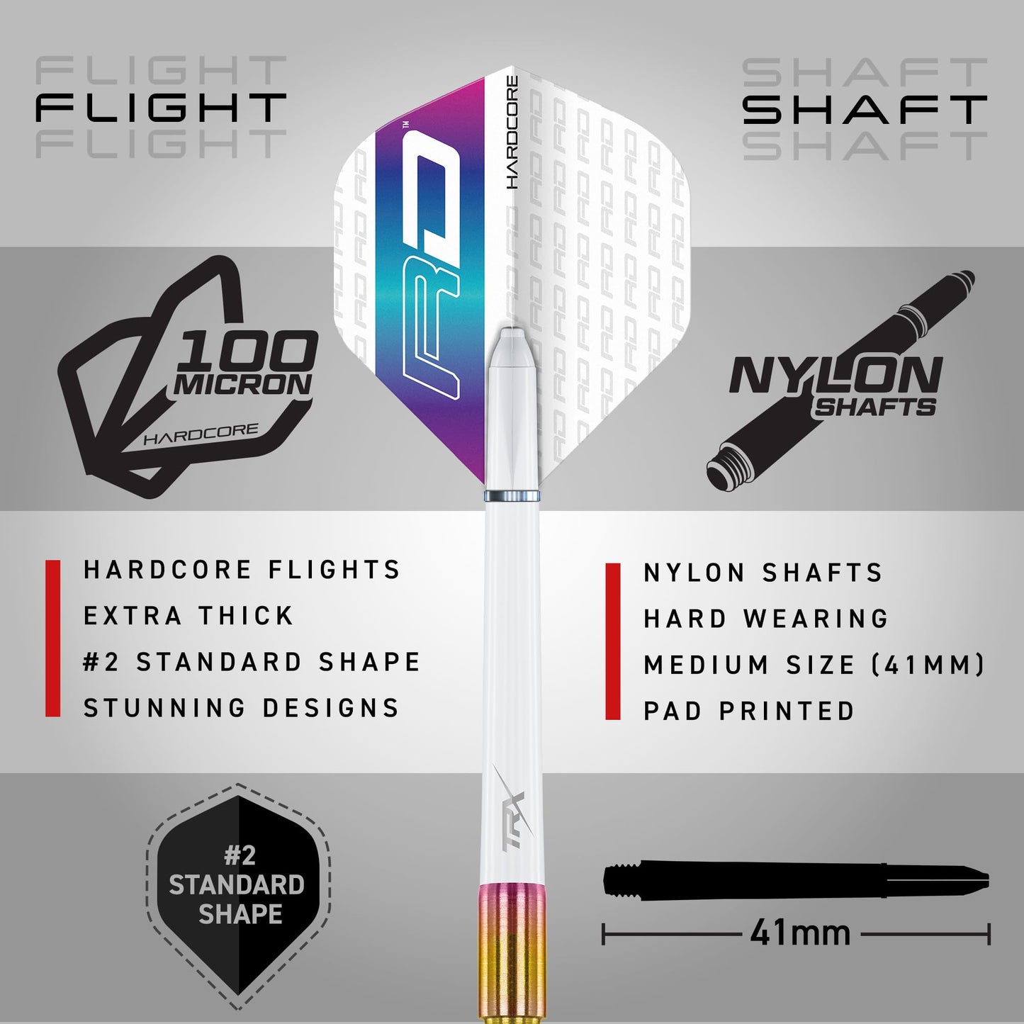 RED DRAGON Javelin Spectron 20 Gram Premium Tungsten Steeltip Darts Set with Dart Flights and Dart Shafts (Stems)