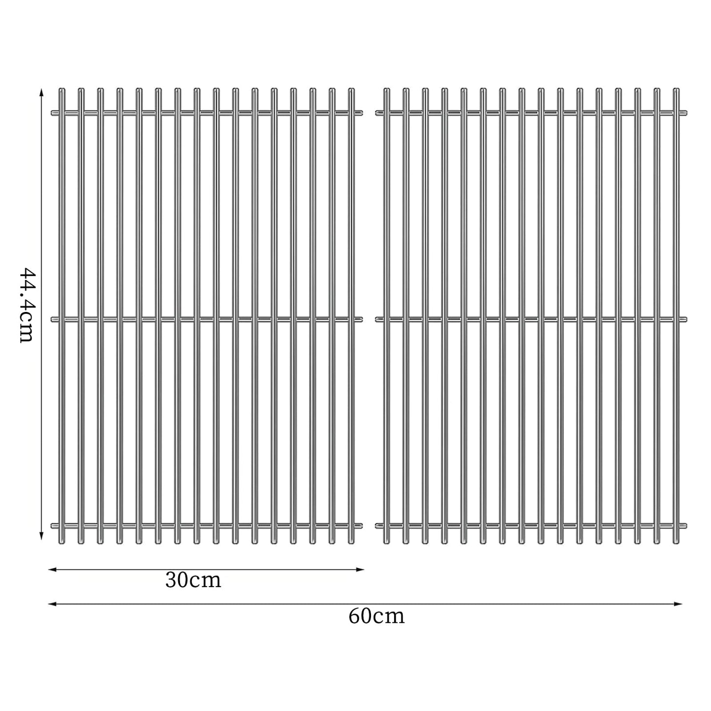 GFTIME 43.9 x 30cm 7527 Cooking Grate for Weber Spirit E310 E320 S310 S320 Spirit 300 Series, Stainless Steel Grid Replacement Parts 7639 7638 for