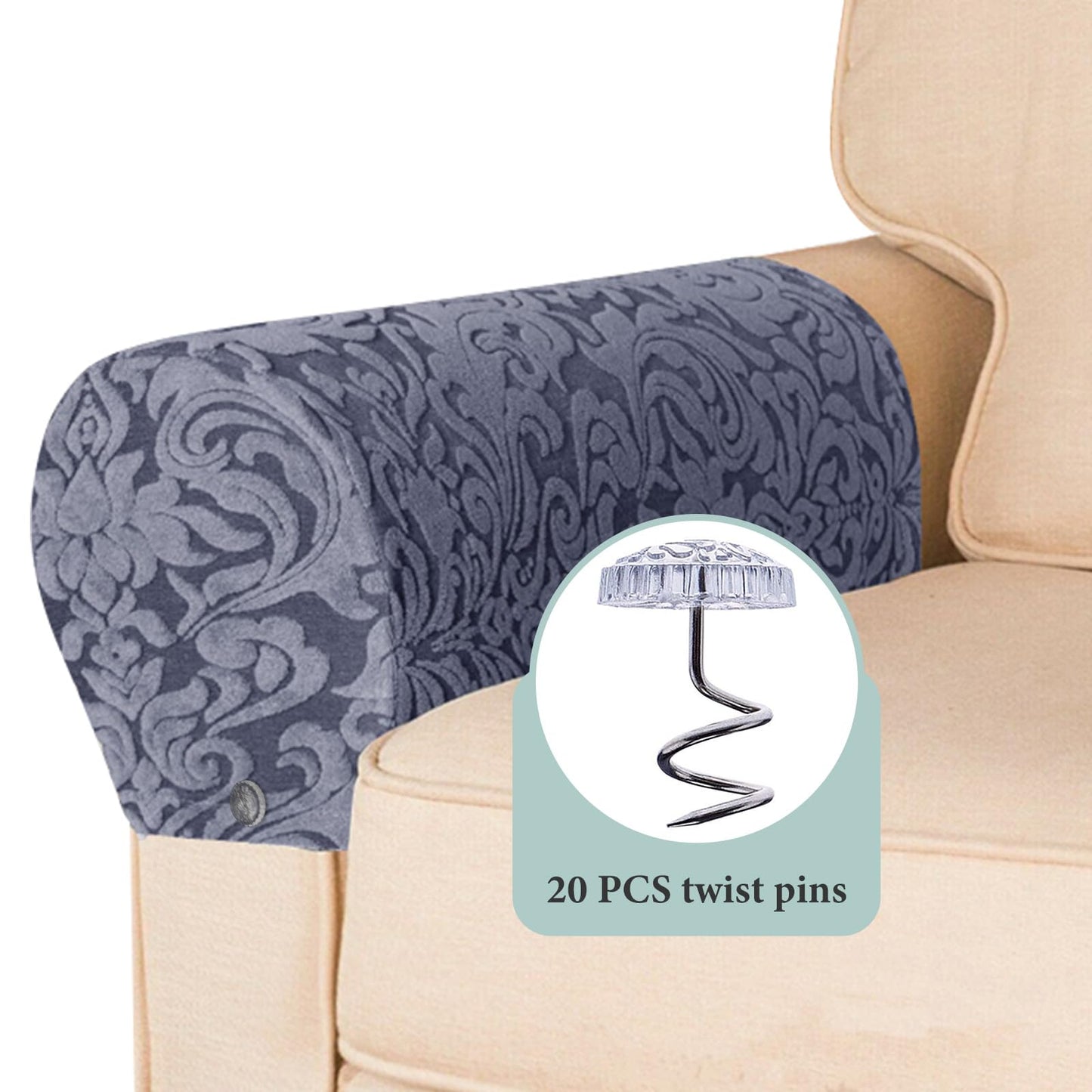 YancLife Armrest Chair Covers, Set of 4 Stretch Armchair Couch Armchair Covers for Arms Sofa