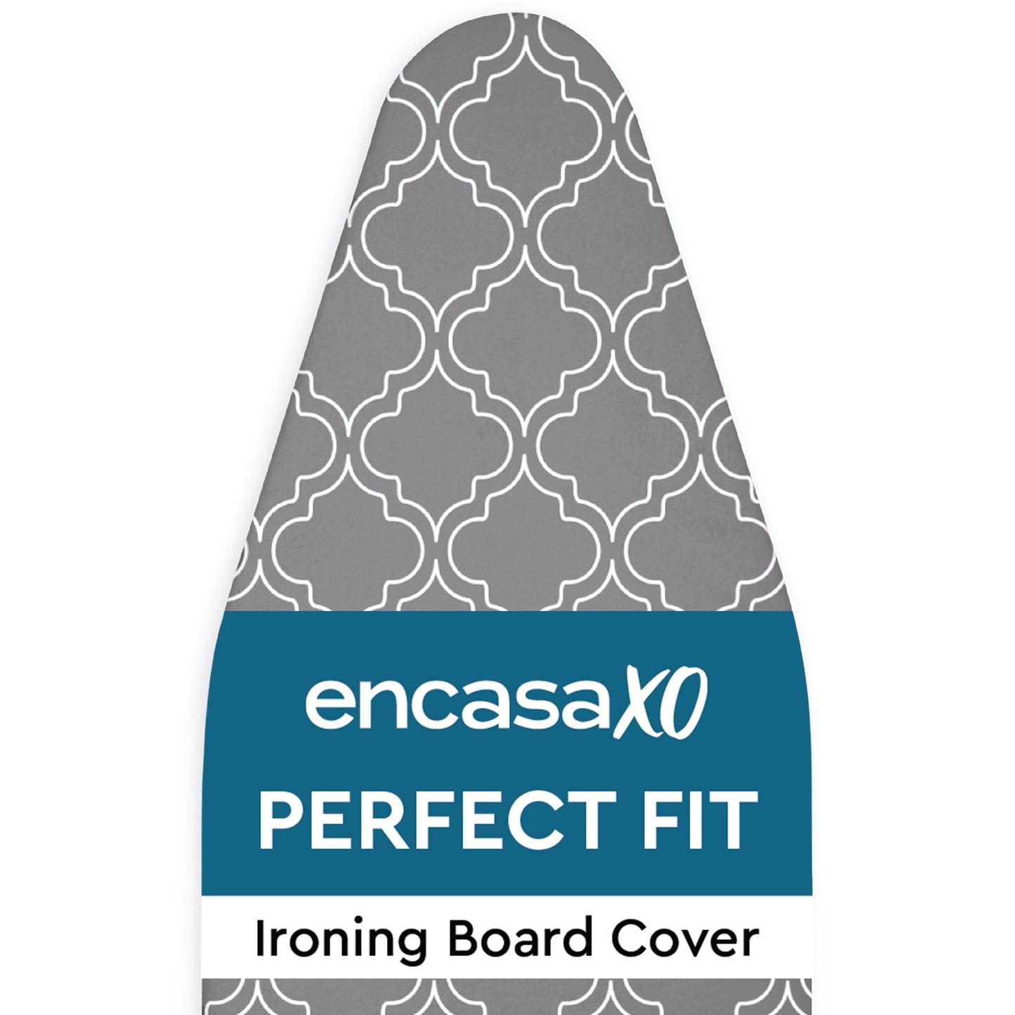 Encasa XO Ironing Board Covers and pad 125x46 cm- Thick 3mm Felt Padding, Drawstring Tightening & Lock, Heat Reflective, Scorch & Stain Resistant, for