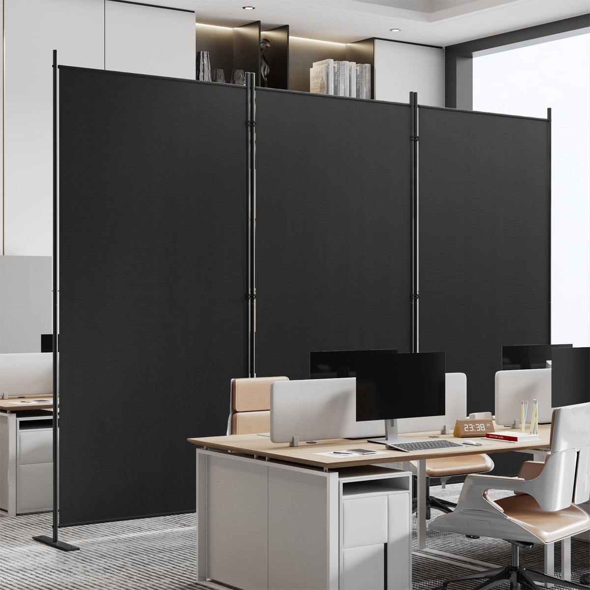 C-Hopetree 3 Panels Room Divider, 180cm Tall Indoor Folding Privacy Screen, Portable Partition Separator, Freestanding Separation Temporary Wall for