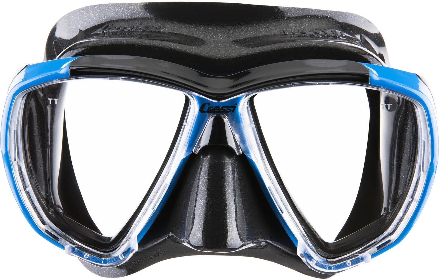 CRESSI Big Eyes+Alpha Ultra Dry Combo Black/Azure - Combo Set Mask + Snorkel UD for Diving and Snorkelling, Black/Azure, One Size, Adults