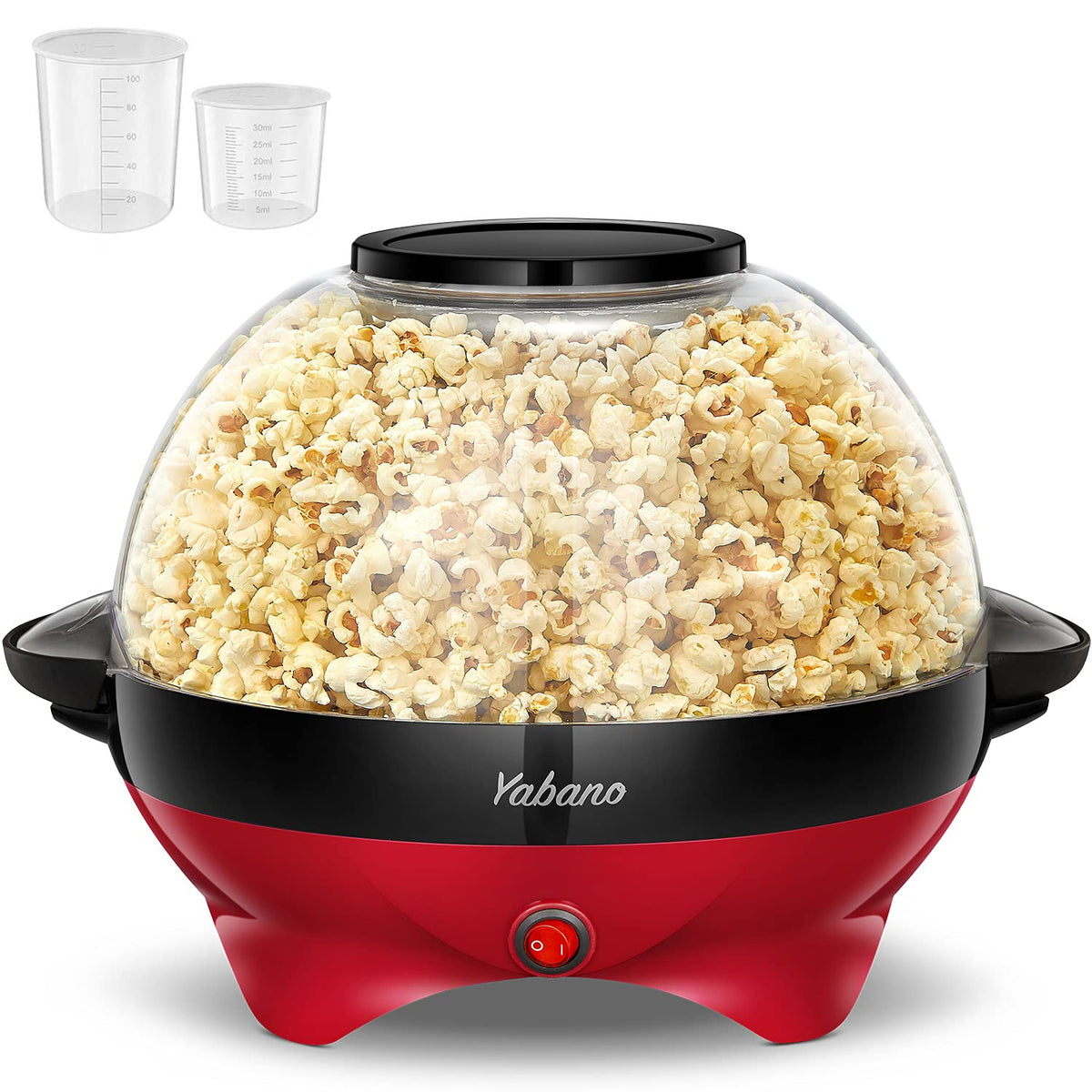 Yabano Popcorn Maker Machine, 5L Popcorn Popper, Nonstick Plate, Electric Stirring with Quick-Heat Technology, Cool Touch Handles, Healthy Less Fat,