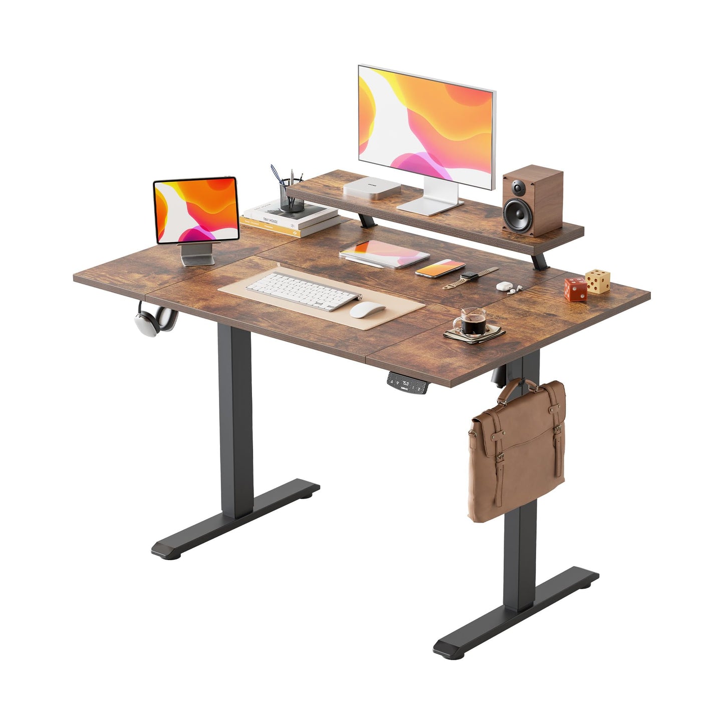 Agilestic Eletric Height Adjustable Desk, Movable Monitorstand, 120x80cm