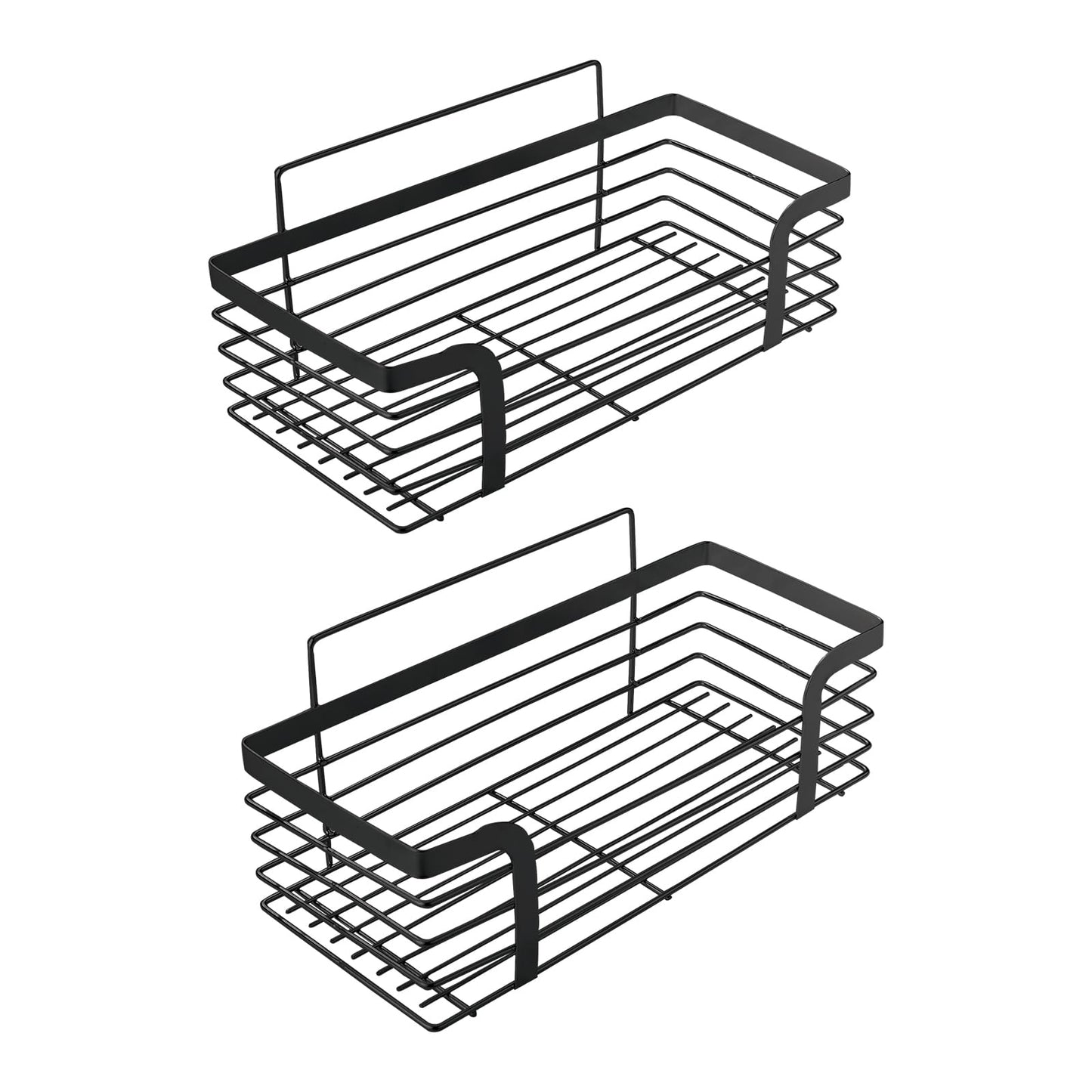 Ibergrif 2 Pack Black Bathroom Shelf Organiser, Shower Caddy M34036B - Rustproof, Waterproof, High Load-Bearing, Easy Installation