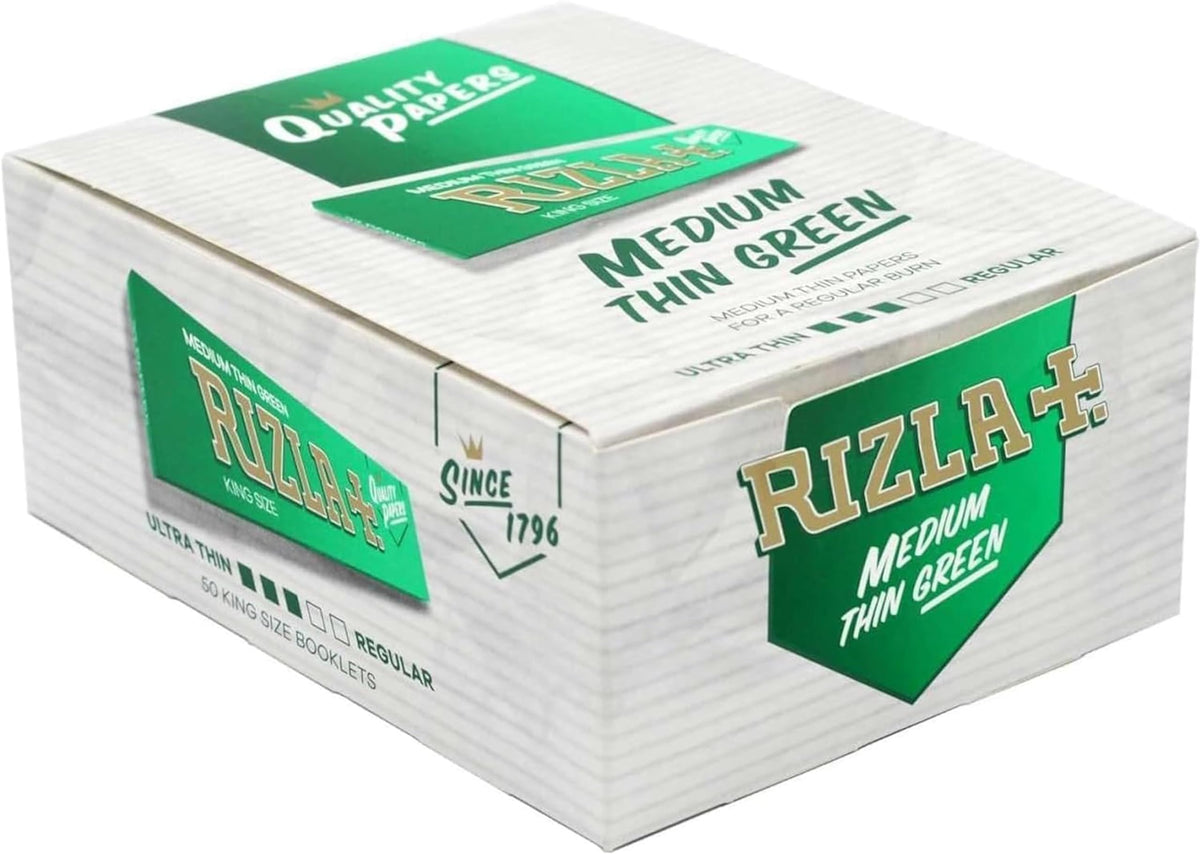 Rizla King Size Green Rolling Paper - Full Box Of 50 Booklets