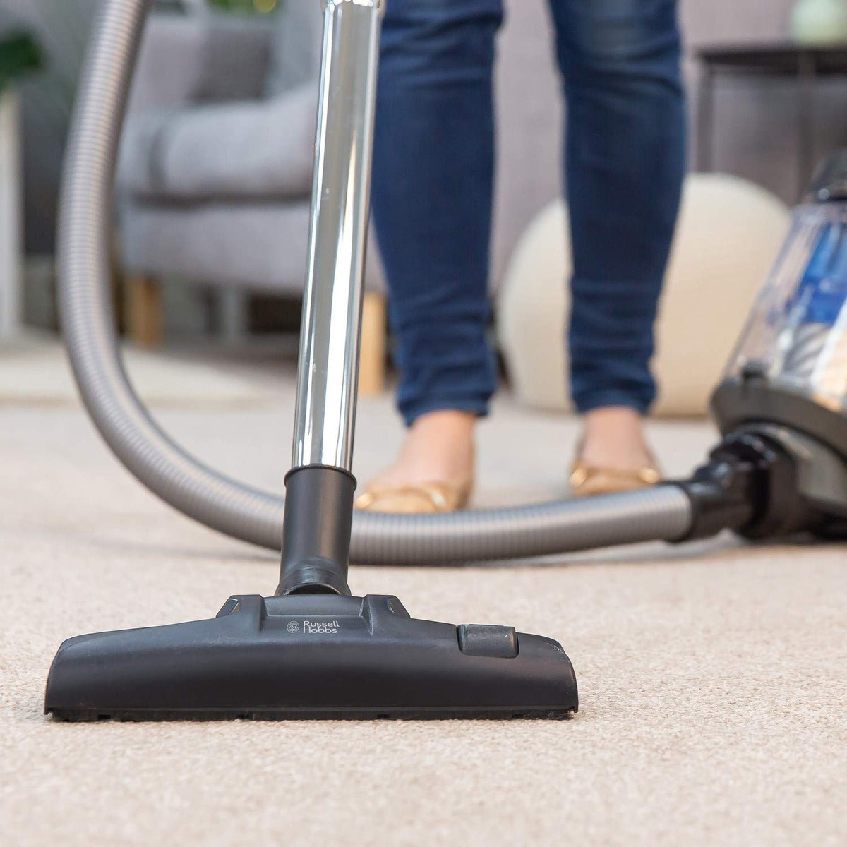 Russell Hobbs Multi Cyclonic Cylinder Vacuum Cleaner TITAN2 3 Litre Grey & Blue with 3 in 1 Multi-Tool, Triple Dust Lock 700W High Efficiency Motor, 2