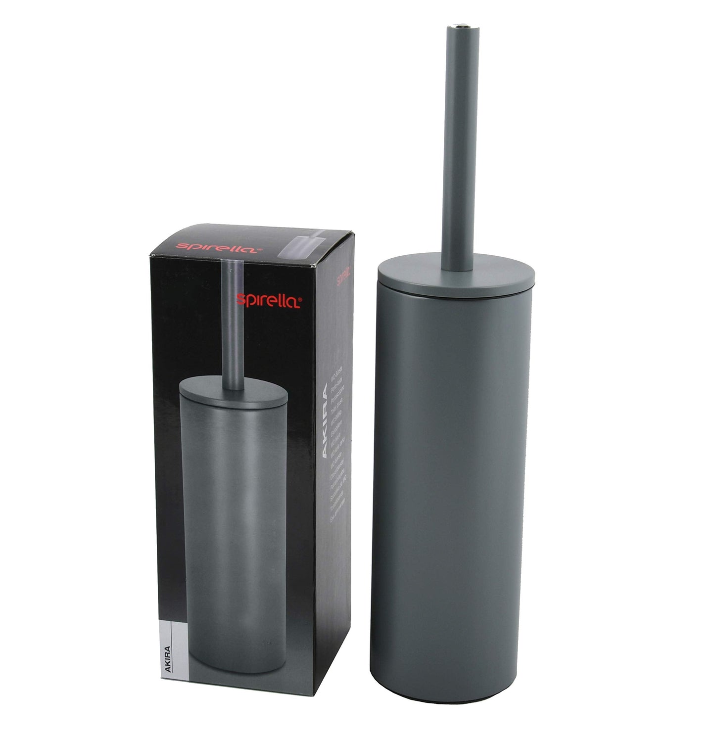 Spirella BATH BRUSH STAINLESS STEEL AKIRA MATT GREY, Metal, 40 x 9.5 x 9.5 cm