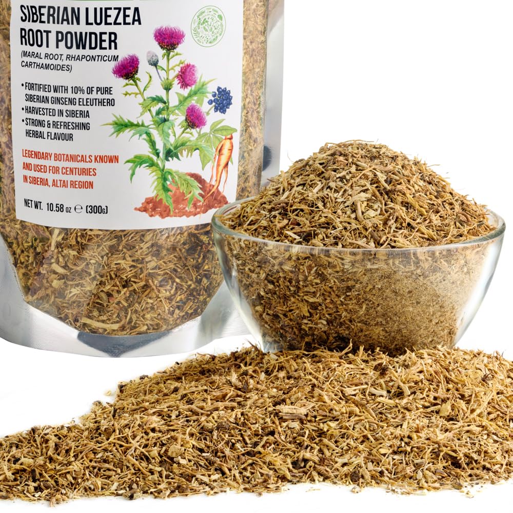 Siberian Green Maral Root Tea Loose Powder 300g (10.58oz) Wild Harvested Leuzea Rhaponticum carthamoides from Altai Wild Harvested