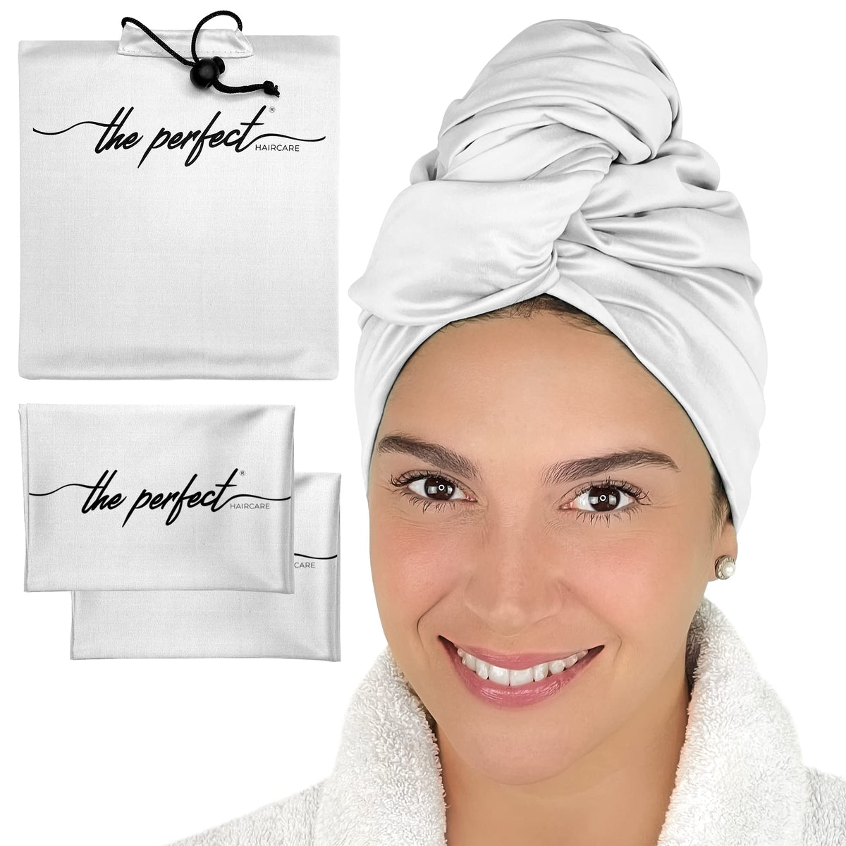 THE PERFECT HAIRCARE Hair Towel and Curl Scrunching Towel Set for Curly Hair Women and Girls - Wet Plopping SOTC & Micro-Plop - 1 Large Hair Wrap