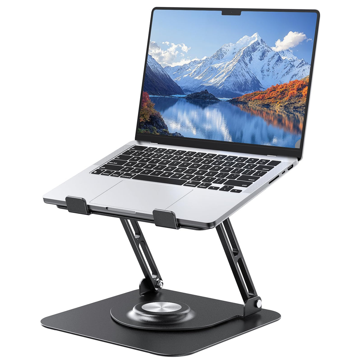 JOYEKY Laptop Stand for Desk, Adjustable Computer Stand with 360° Rotating Base, Ergonomic Laptop Riser for Collaborative Work