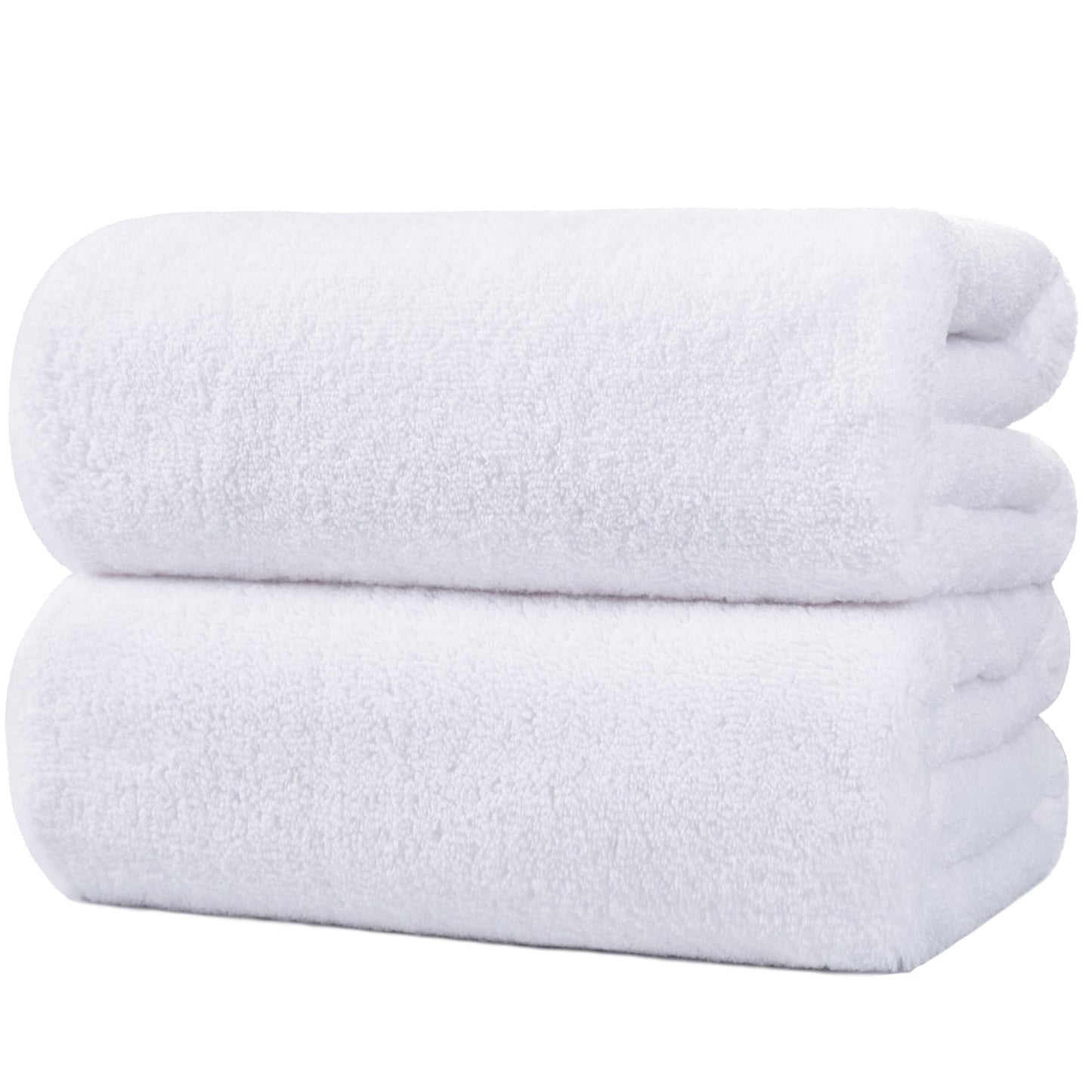 POLYTE Premium Quick Dry Lint Free Microfibre Bath Sheet, Pack of 2 (White, 89x178 cm)
