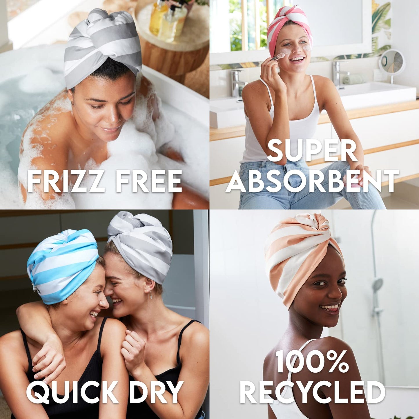 Dock & Bay Turban Hair Towel - For Home & the Beach - Super Absorbent, Quick Dry - Malibu Pink, One Size