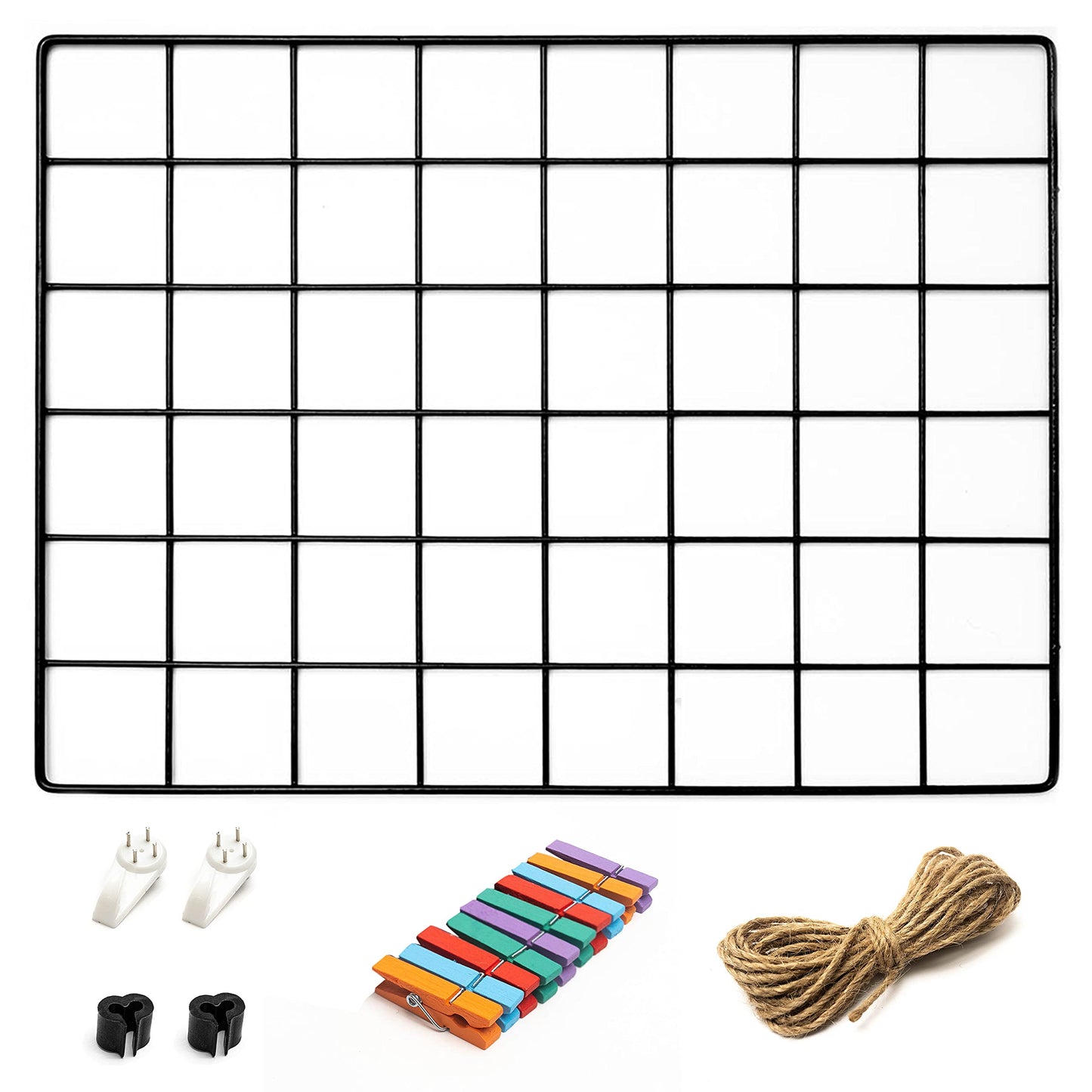 1 Pack Wire Wall Grid Panel | Hanging Home, Office & Kitchen Décor | Mesh Storage Organizer & Picture Frame | Wire Notice Board | Memo & Photo Board