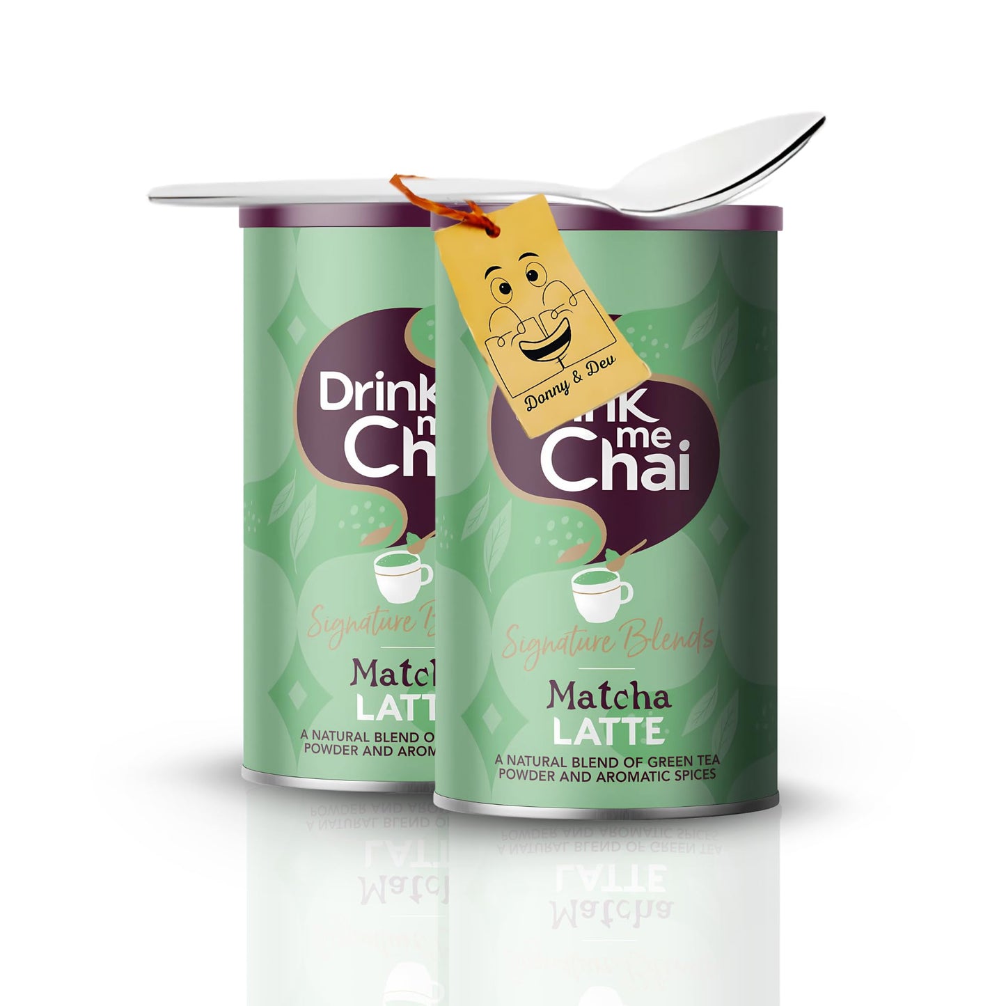 Chai Latte Bundle Includes: 2x Drink Me Chai Matcha Latte Powder 238g | Instant Matcha Powder | Bundled with 1x Little Spoon (Coffee/Tea Spoon) by